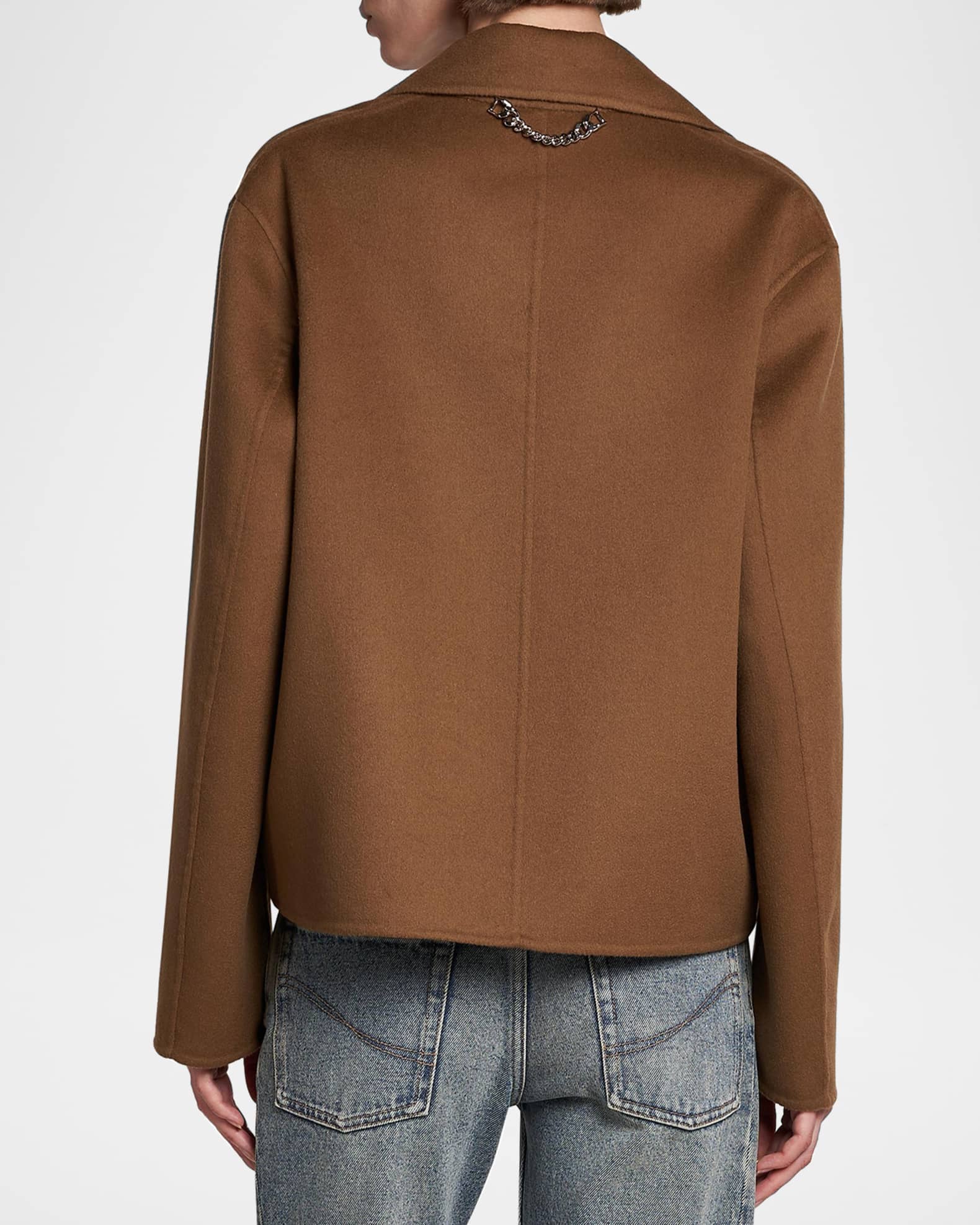 Stella McCartney Double-Breasted Short Wool Peacoat | Neiman Marcus