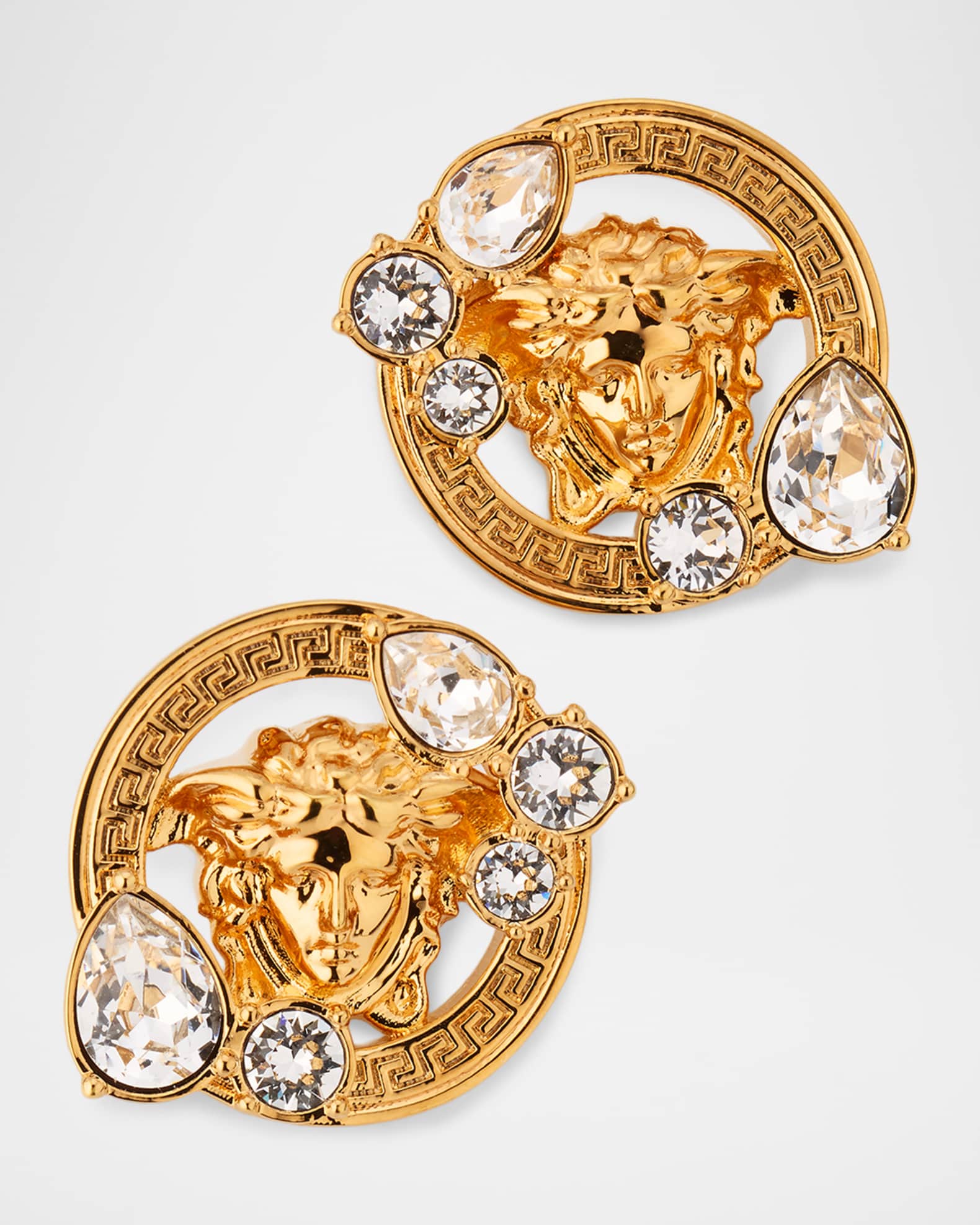 Versace Crystal Medusa Stud Earrings | Neiman Marcus