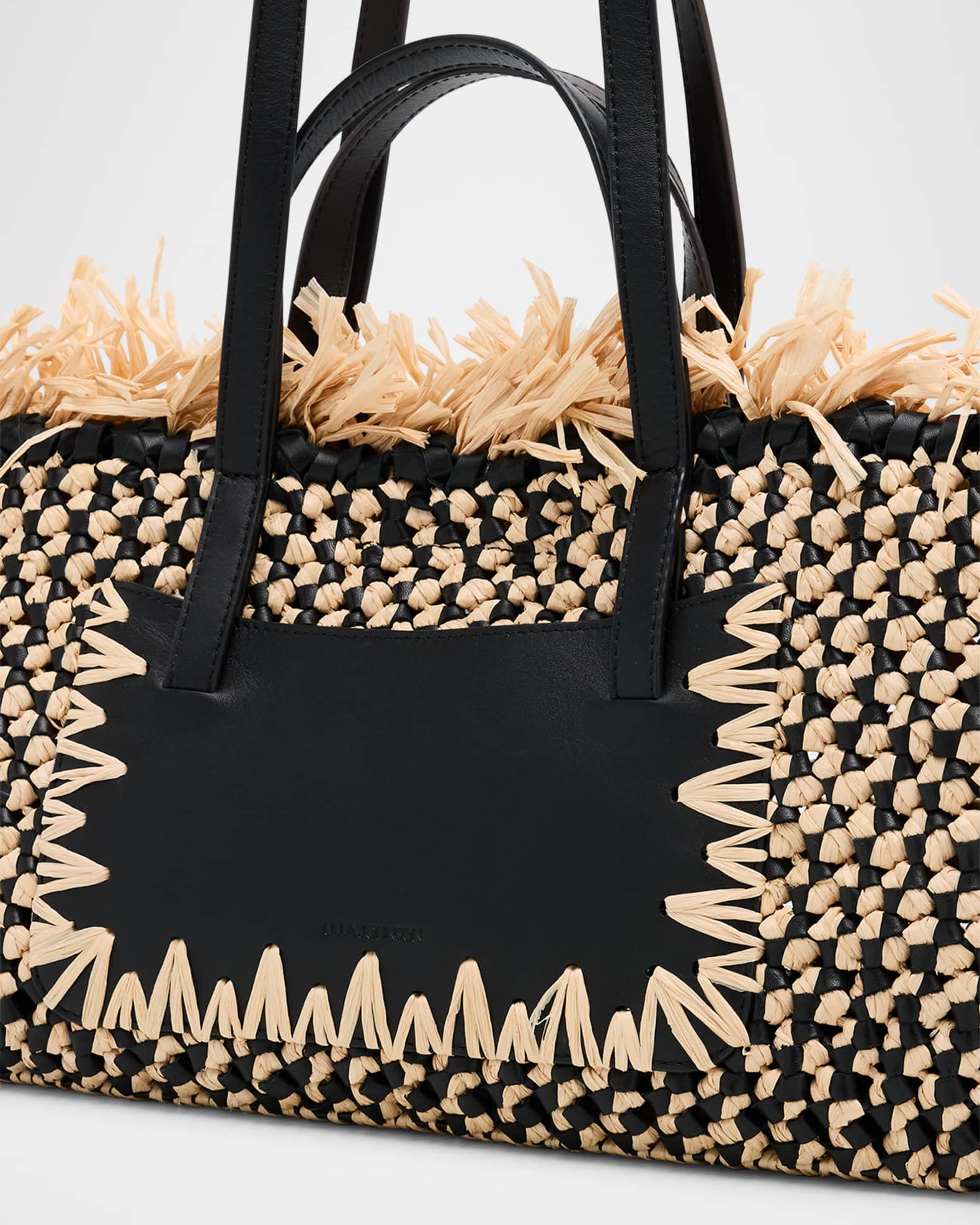 Ulla Johnson Lali Small Fringed Woven Raffia Tote Bag | Neiman Marcus