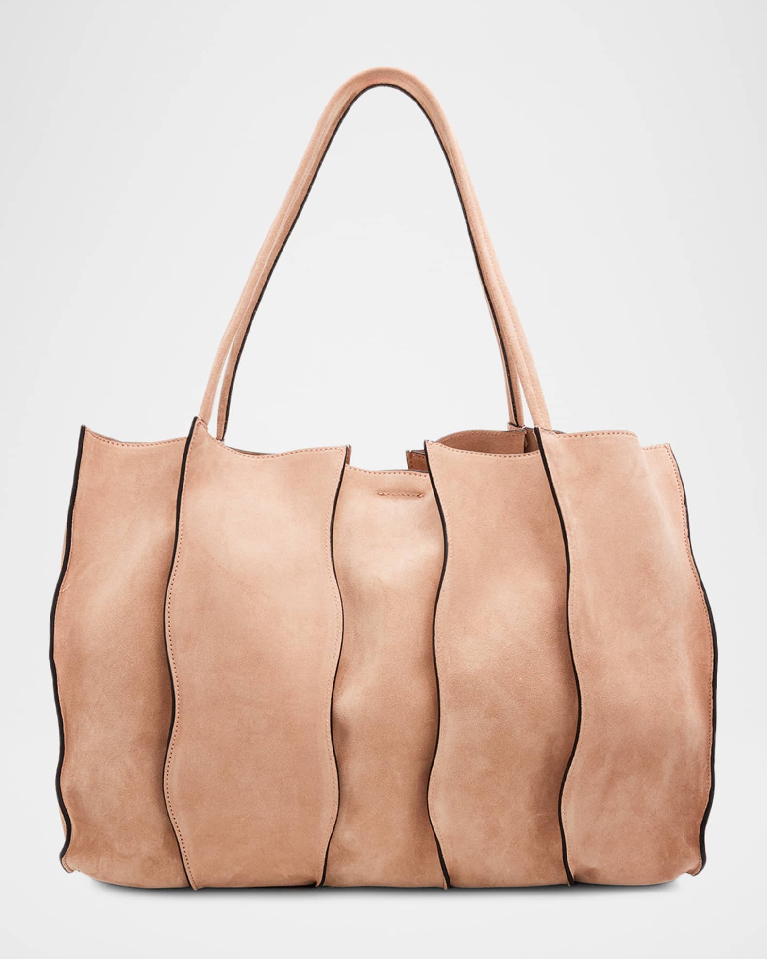 Ulla Johnson Adria Large Wavy Suede Tote Bag | Neiman Marcus