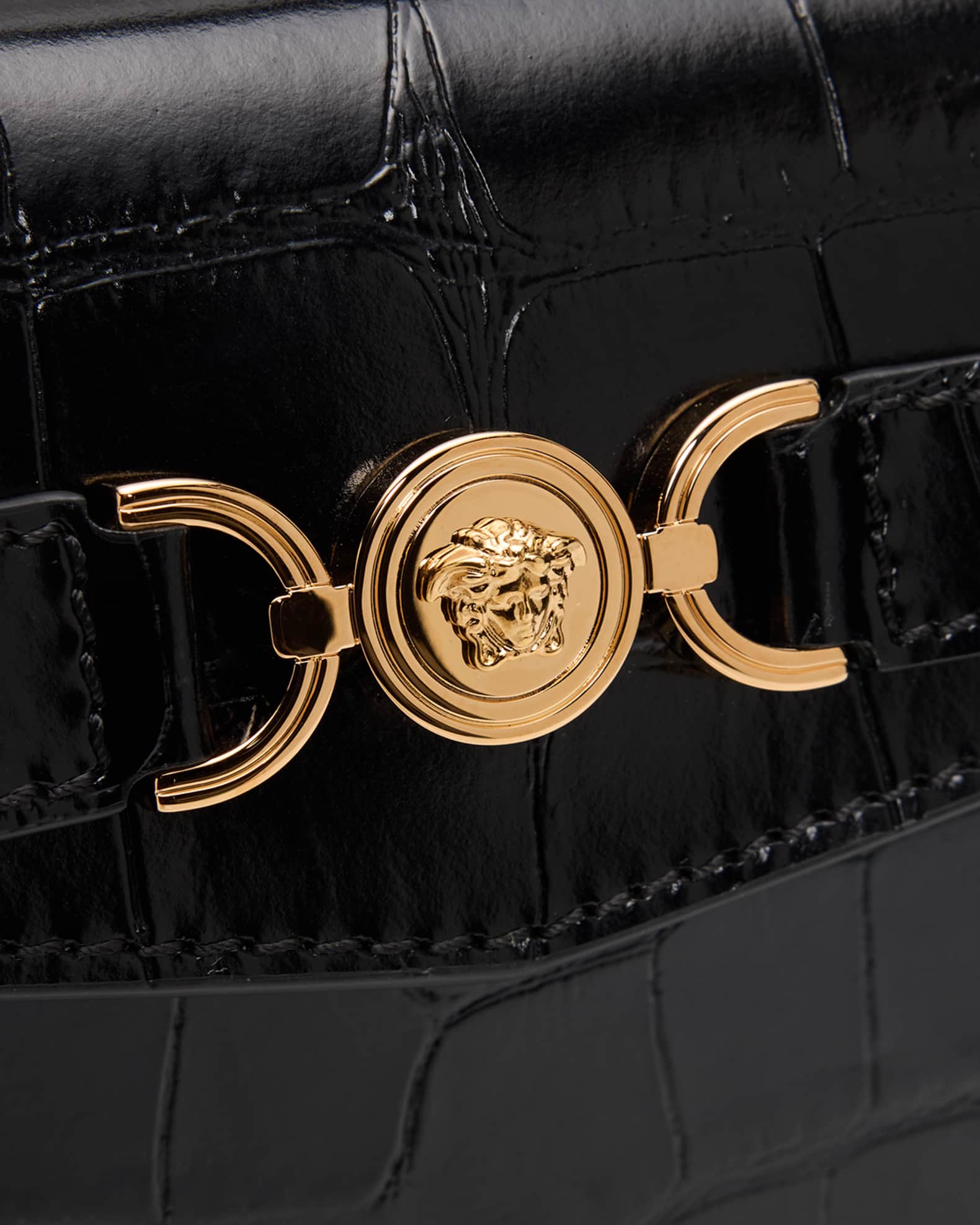 Versace Medusa '95 Croc-Embossed Leather Top-Handle Bag | Neiman