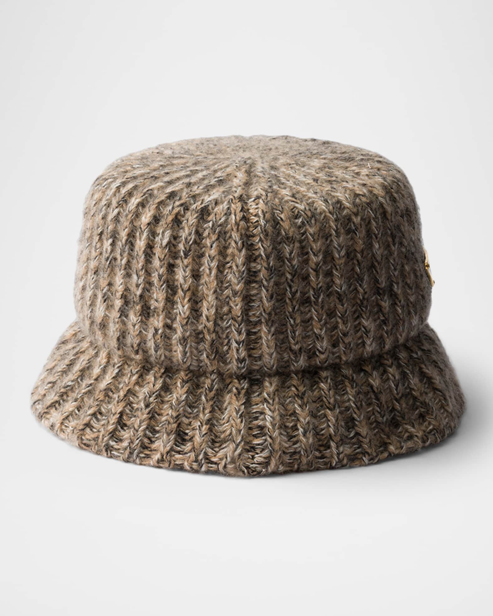 Prada Melange Rib Knit Bucket Hat | Neiman Marcus