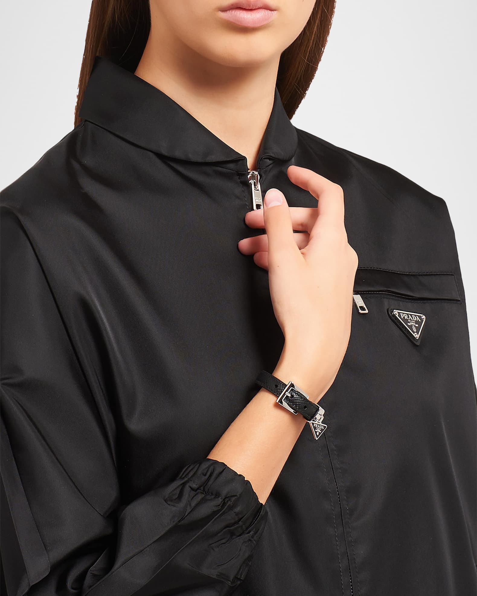 Prada Saffiano Leather Bracelet | Neiman Marcus