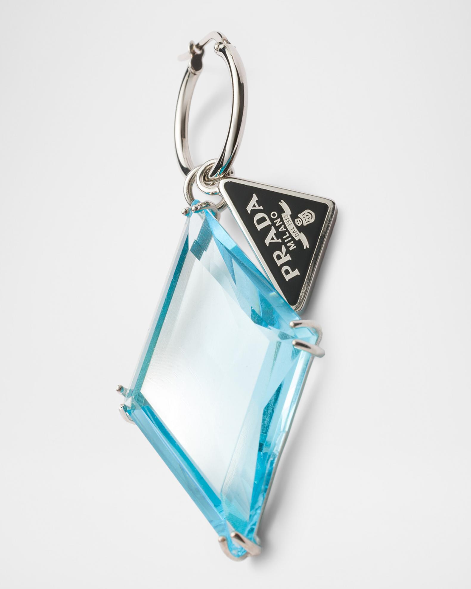 Prada Triangle Charm Glass Drop Earrings | Neiman Marcus