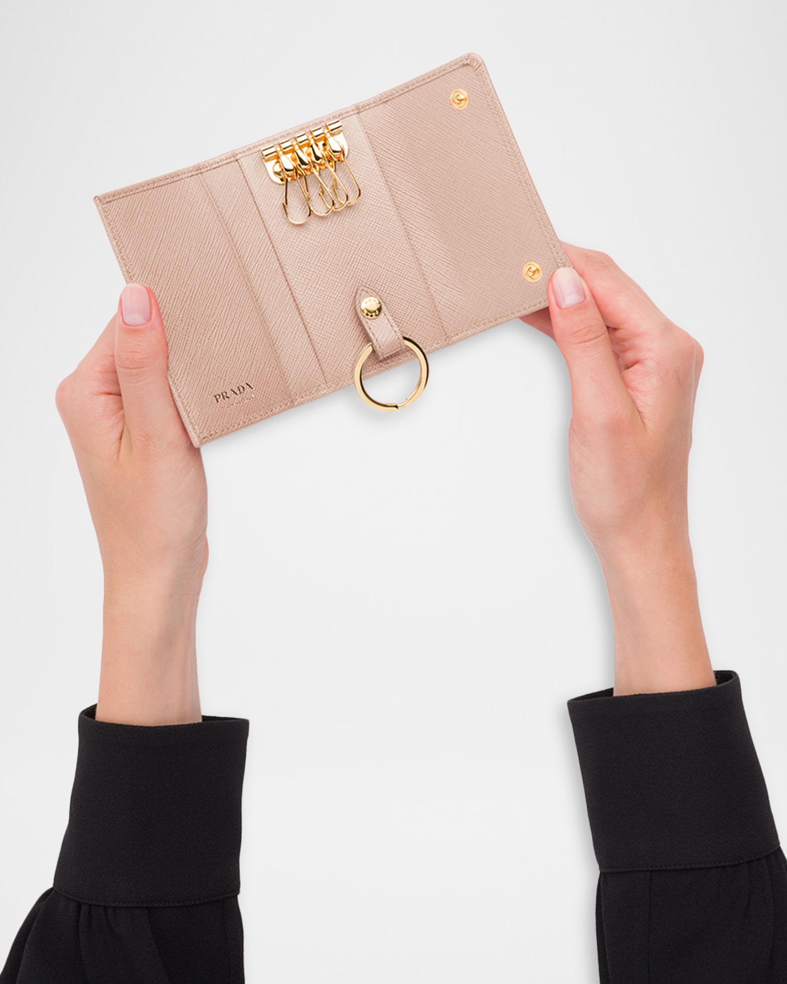 nobumari418様PRADA PORTA CHIAVI SAFFIANO Prada Saffiano Leather Keychain | Neiman Marcus