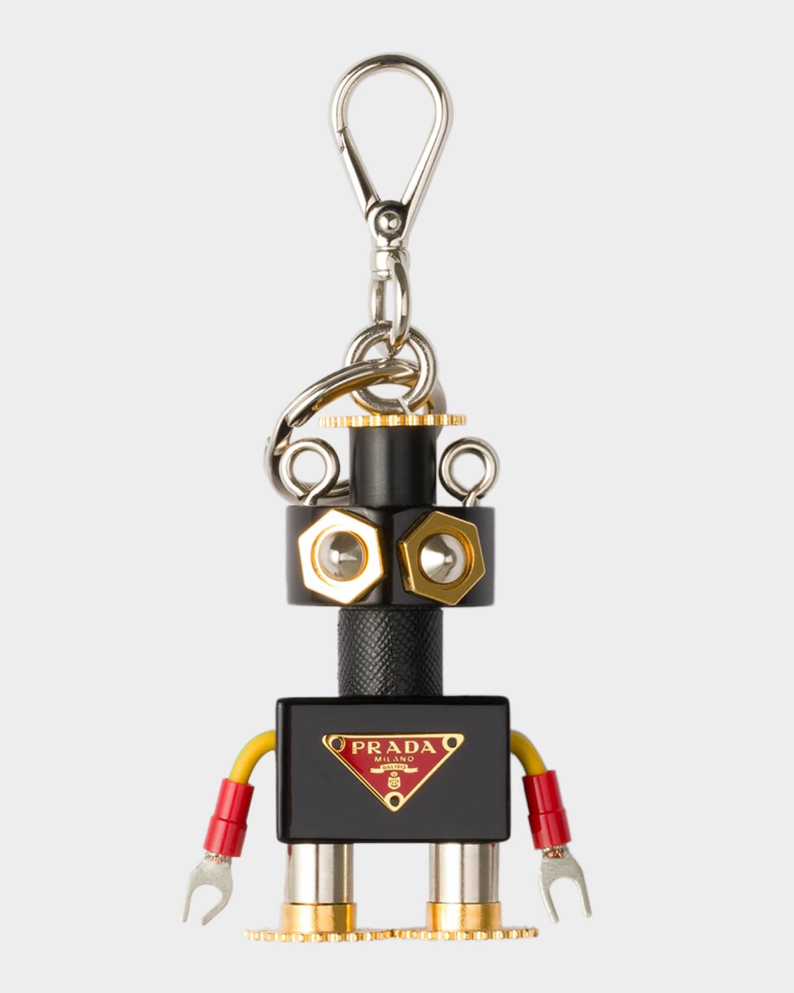 prada ロボットチャームキーリング saffiano Prada Plexiglass & Saffiano Leather Robot Keyring Bag Charm
