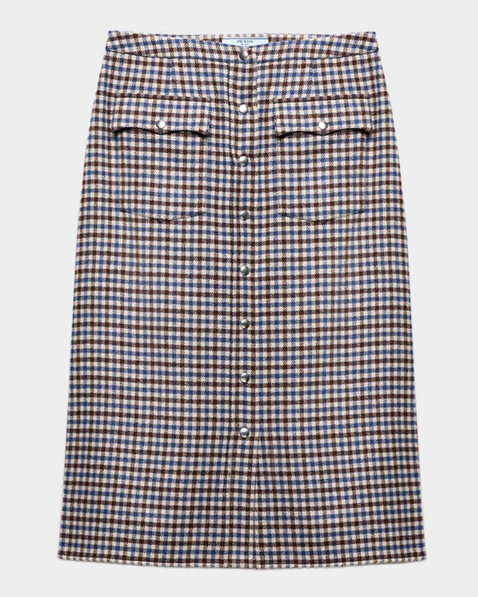 【Misapi】Prada Wool Skirt Prada Wool Patch-Pocket Midi Skirt | Neiman Marcus