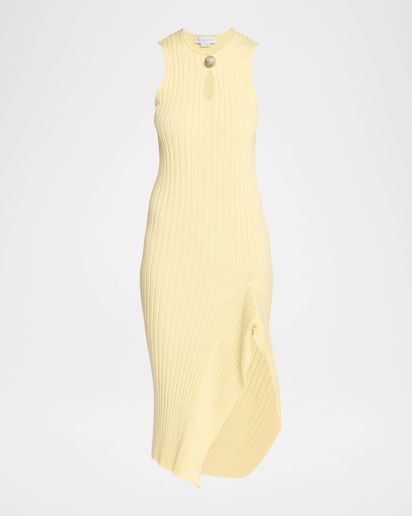 open lace back dress Reversible Rib Cutout Knit Dress(Lemon Yellow) M / Yellow