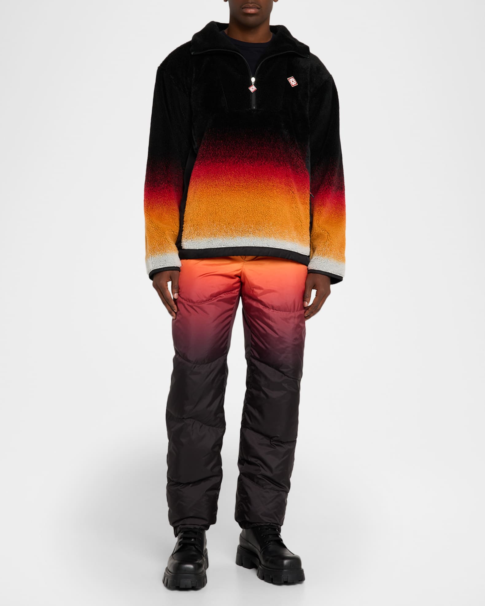 CASABLANCA Men's Gradient Fleece Quarter-Zip Jacket | Neiman Marcus