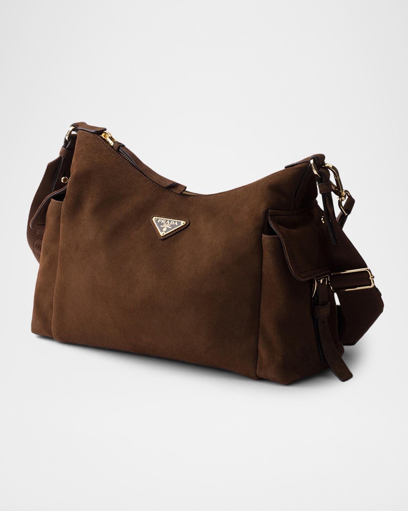 Prada Explore Large Suede Shoulder Bag | Neiman Marcus