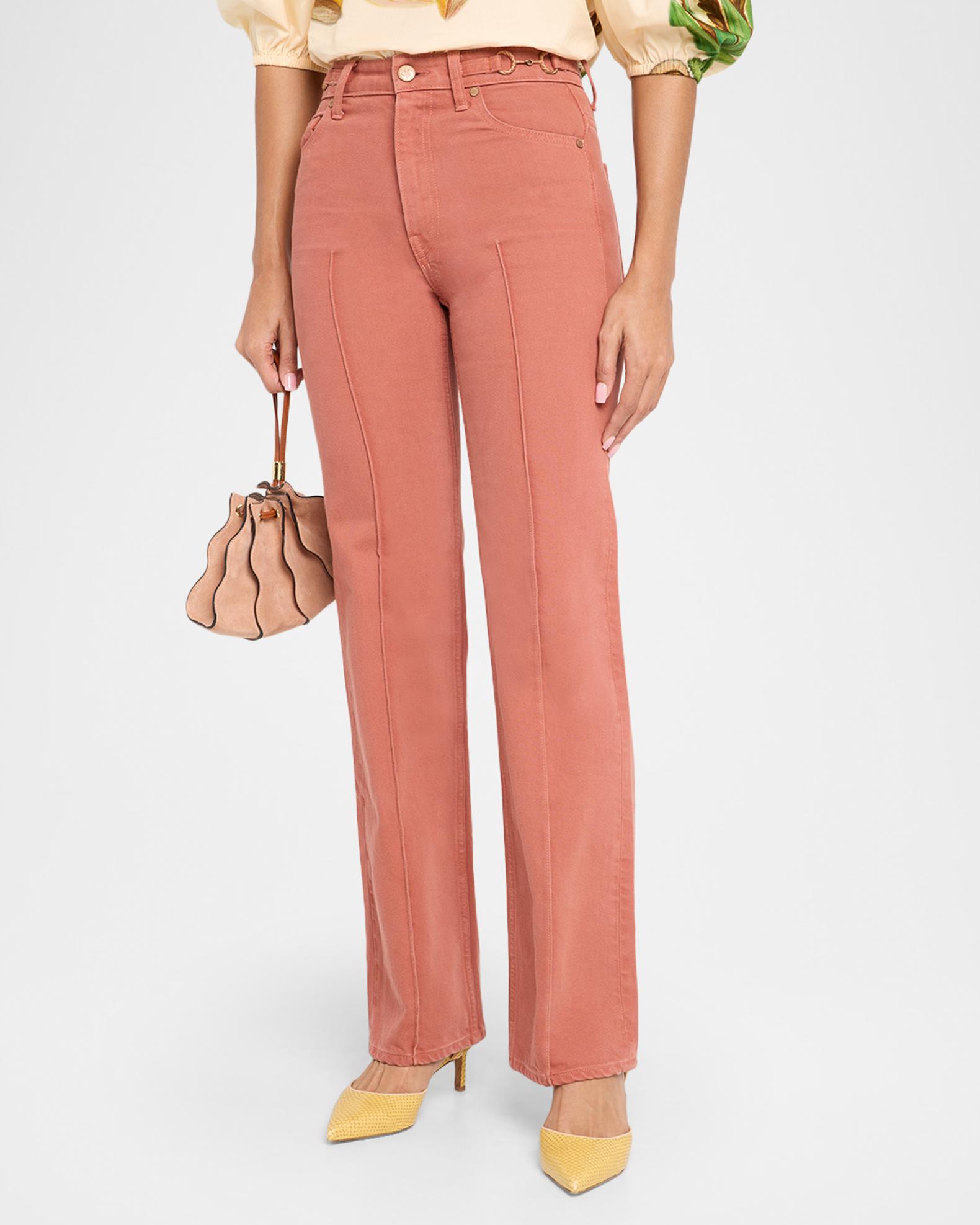 Ulla Johnson Agatha Pintuck Straight-Leg Jeans | Neiman Marcus