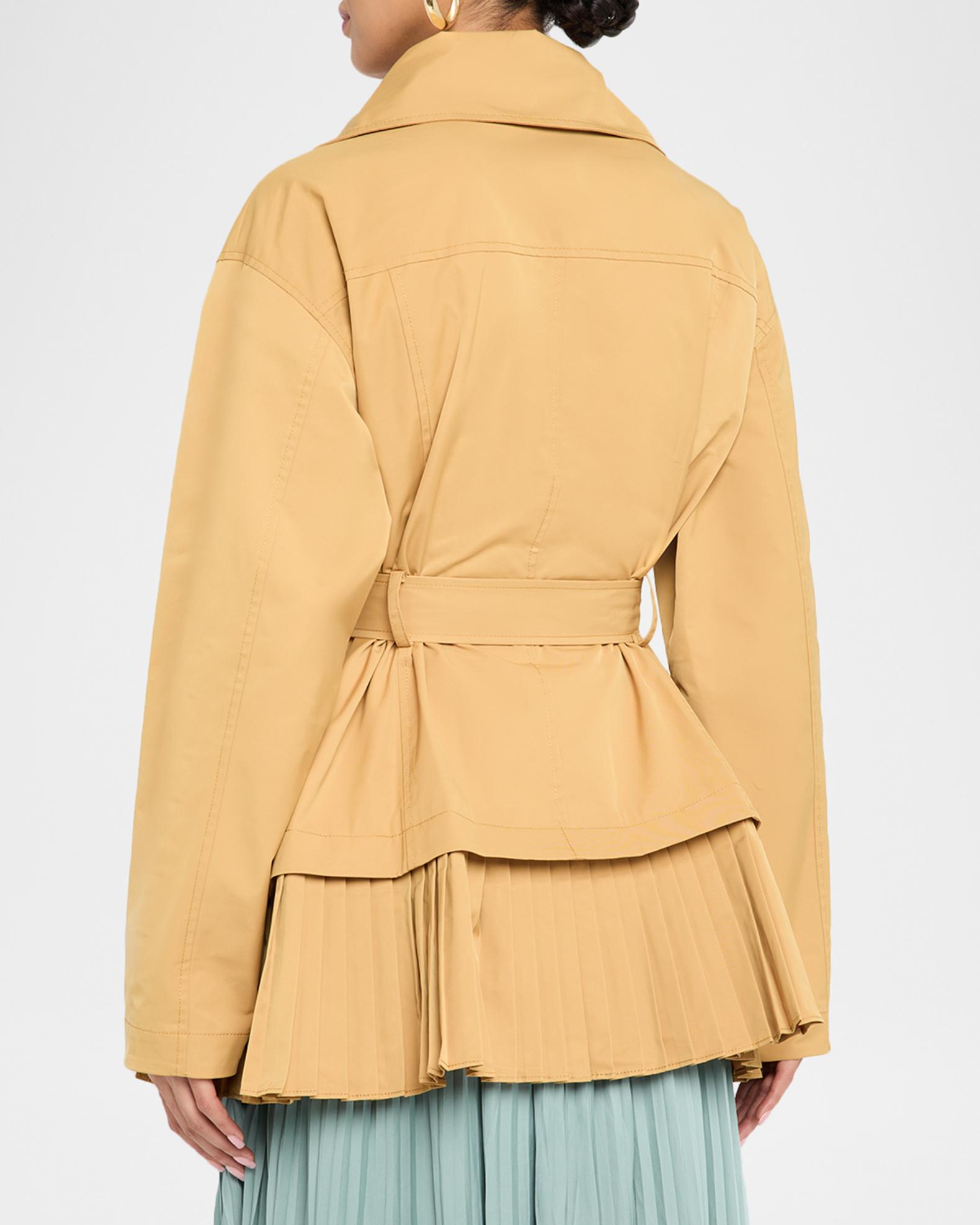 Ulla Johnson Lison Belted Jacket with Pleated Hem | Neiman Marcus