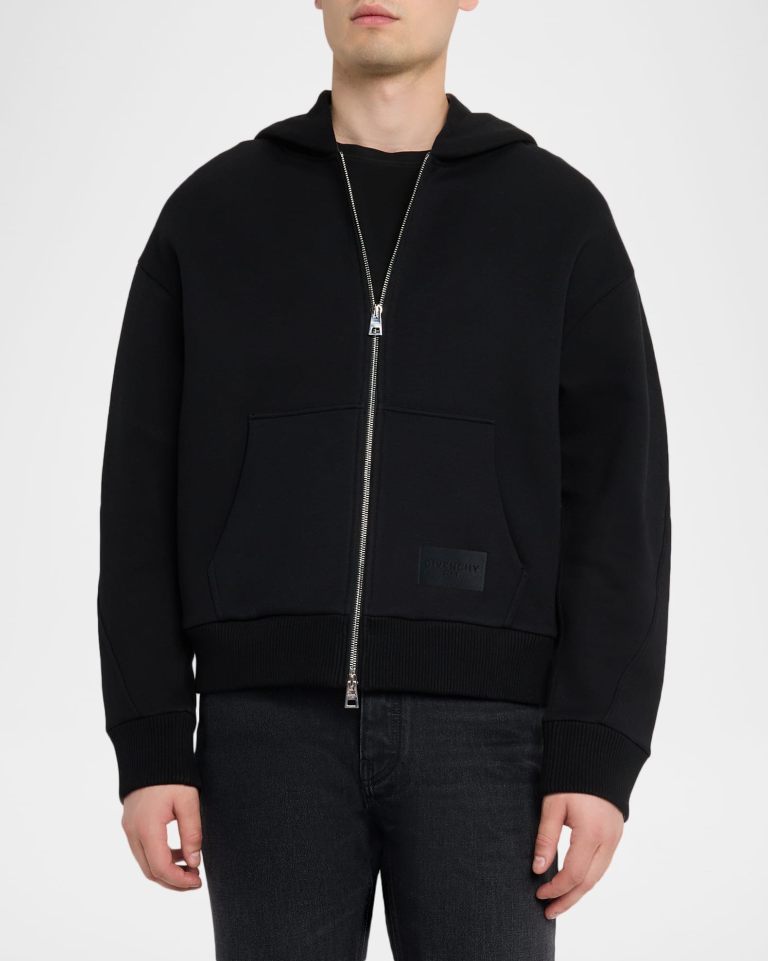 Givenchy Men's Couture Seam Scuba Zipped Hoodie | Neiman Marcus
