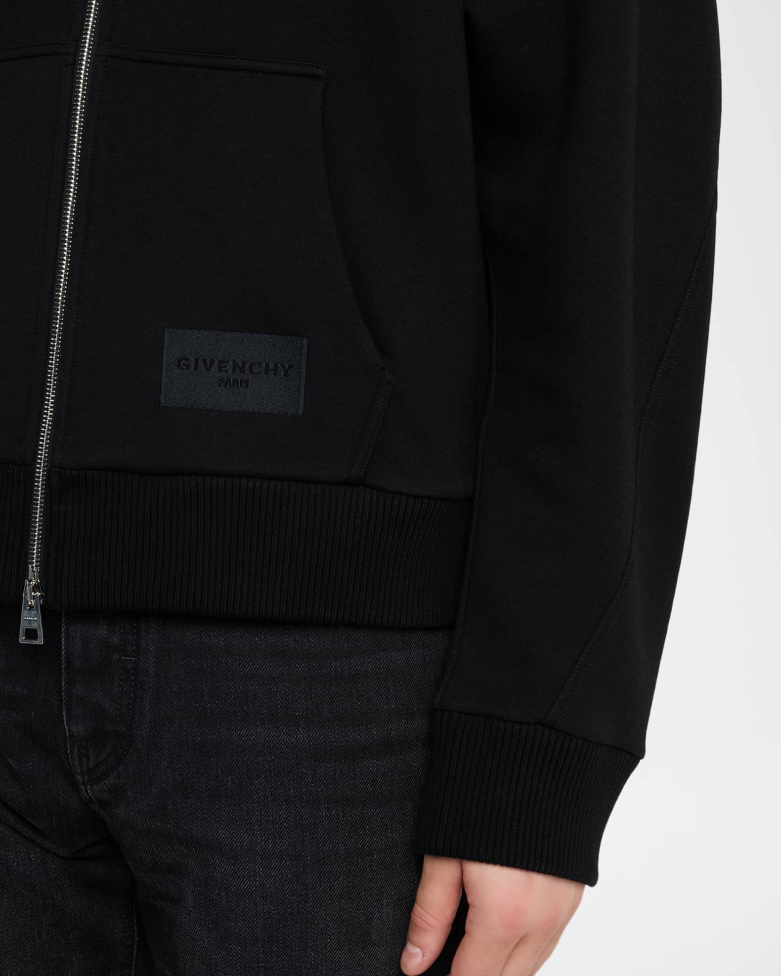 Givenchy Men's Couture Seam Scuba Zipped Hoodie | Neiman Marcus