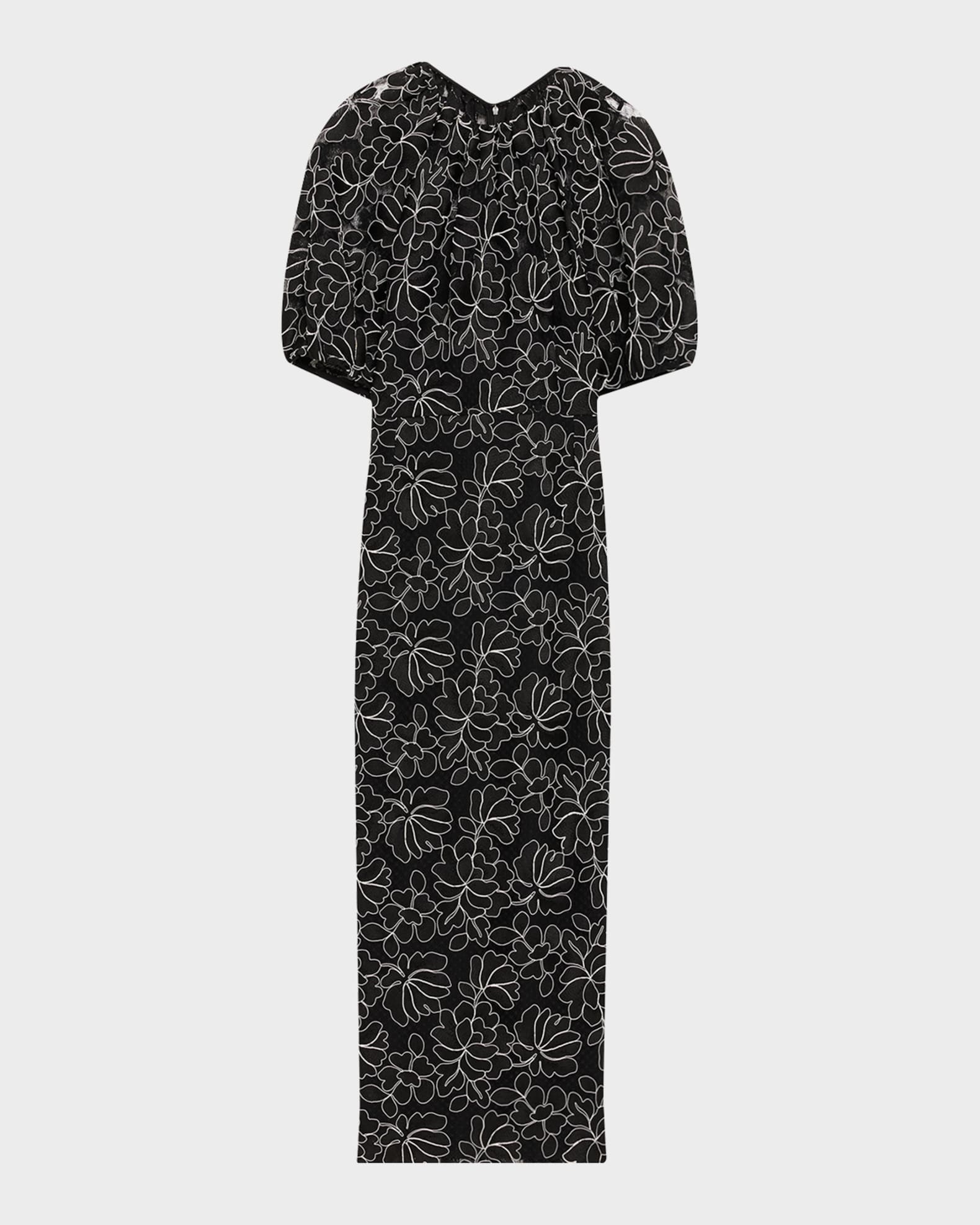 lela rose black lace dress Floral Lace Strapless Full Skirt Dress Black/Ivory / 0 / R269500
