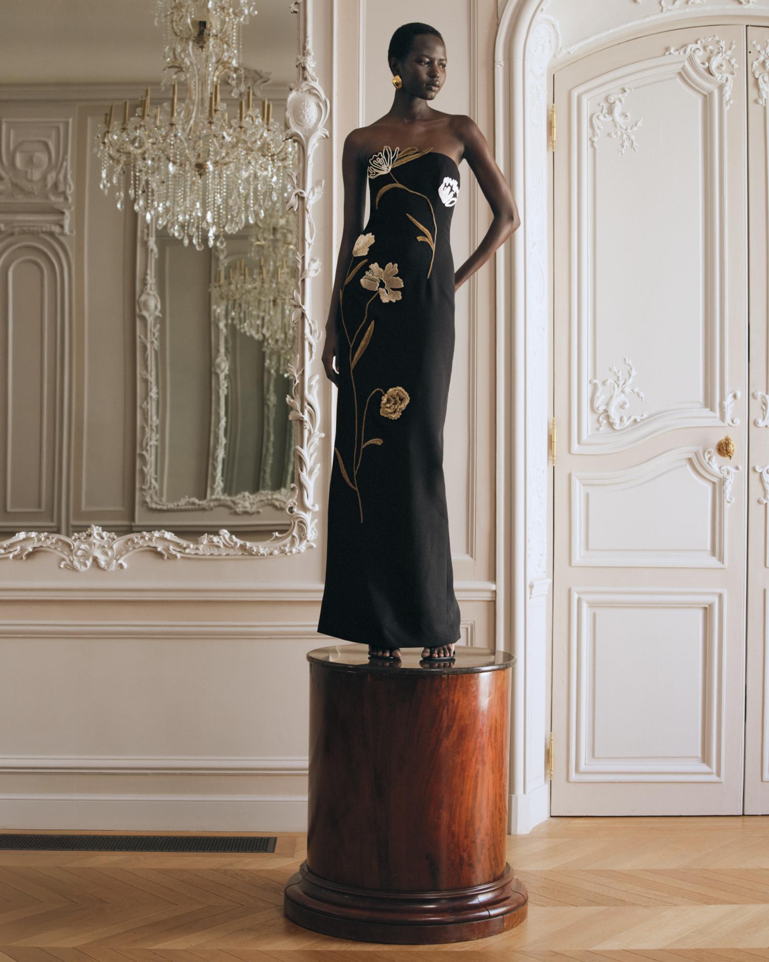 lela rose floral embroidered dress Lela Rose Floral Embroidered Long-Sleeve Tie Waist Midi Dress