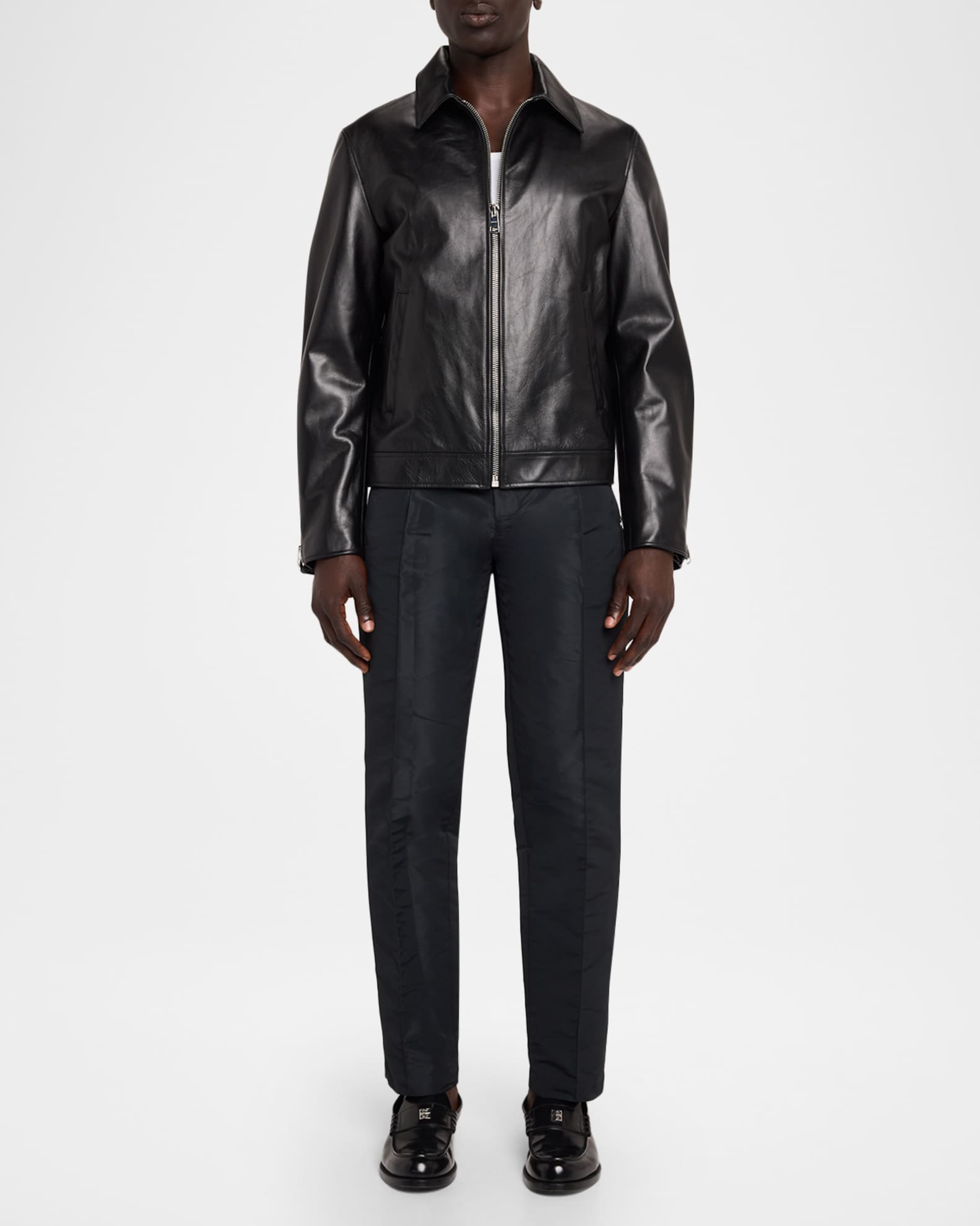 Givenchy Men's Leather Full-Zip Biker Jacket | Neiman Marcus