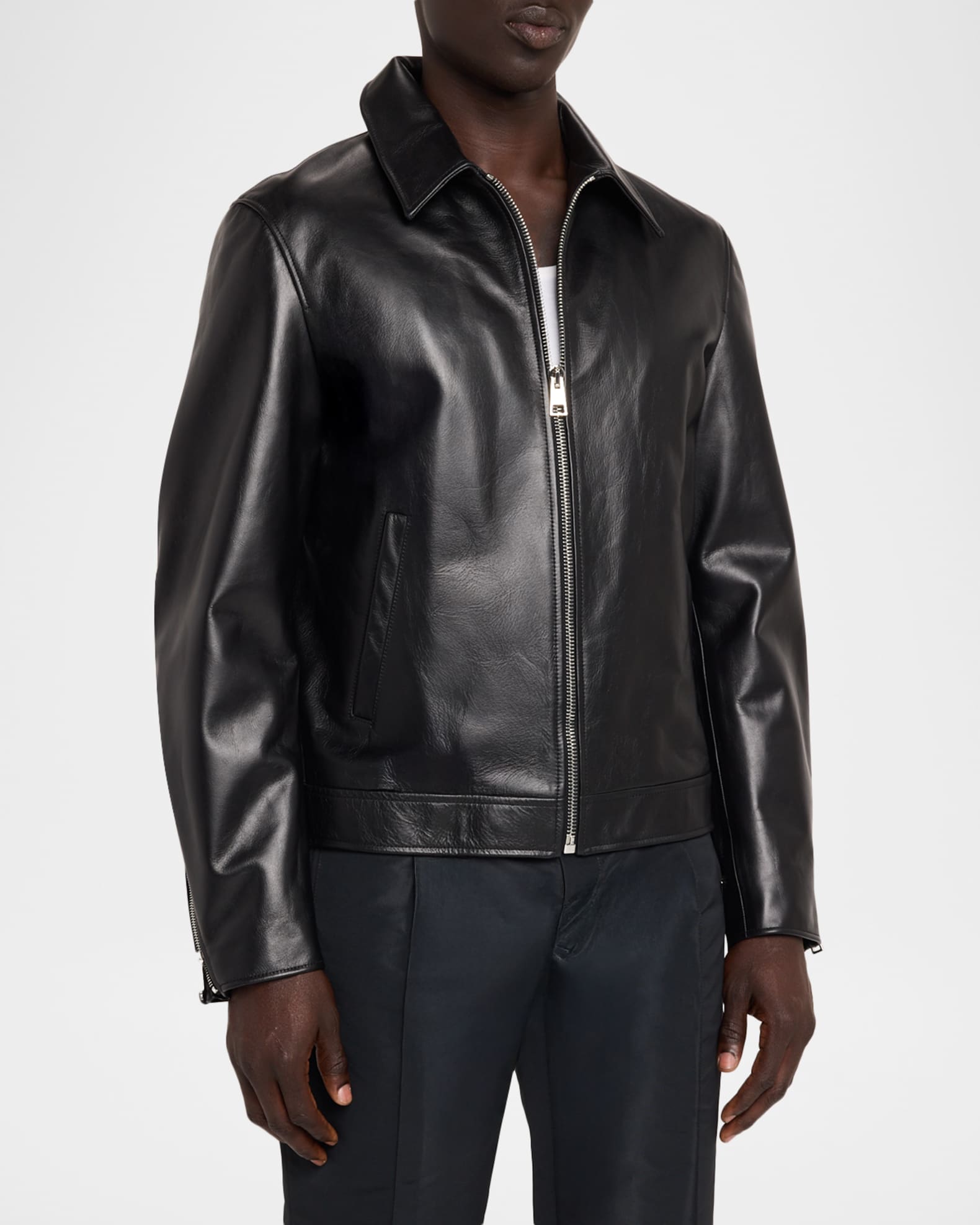 Givenchy Men's Leather Full-Zip Biker Jacket | Neiman Marcus