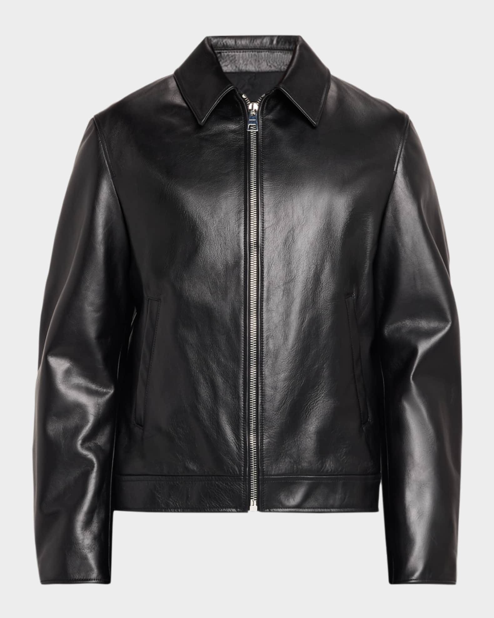 GIVENCHY 黒 レザーライダースジャケット Mサイズ Givenchy Men's Leather Full-Zip Biker Jacket | Neiman Marcus