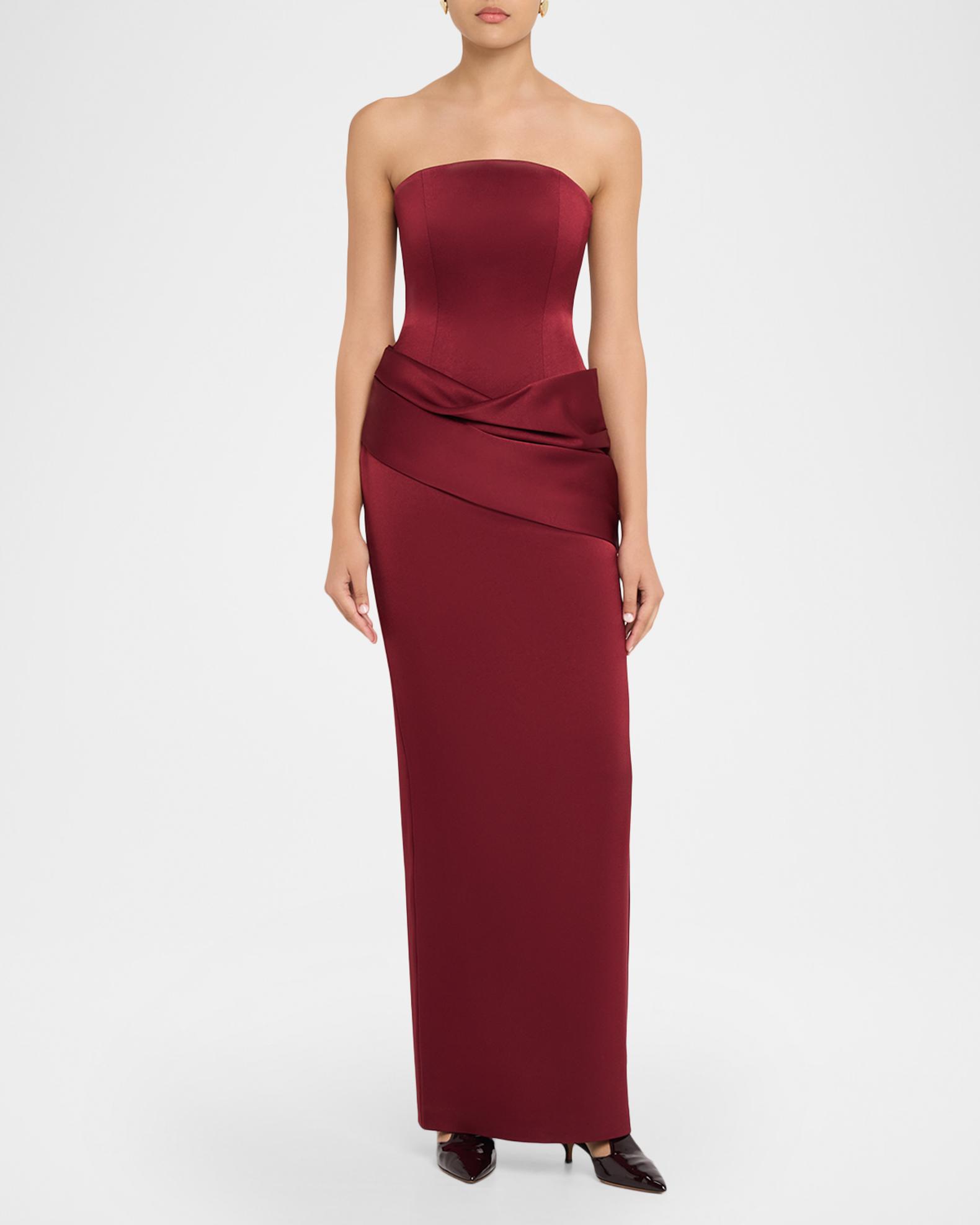 alex perry evening dresses Long Sleeve Drape Sash Gown