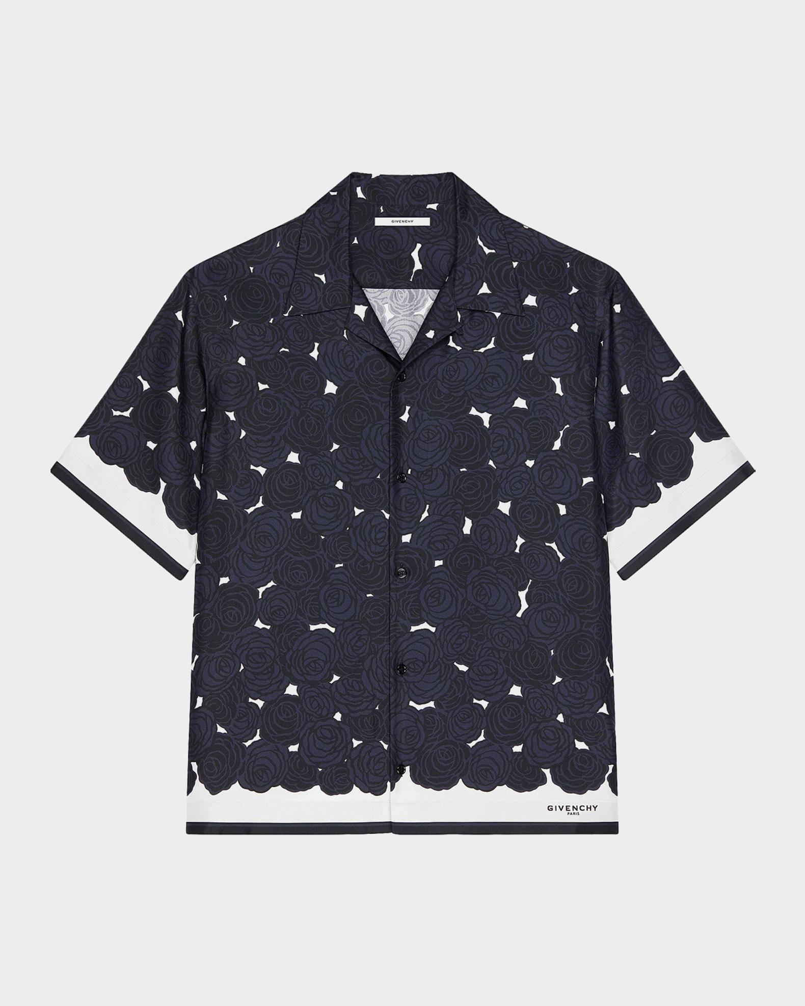 Givenchy Men's Roses Boxy-Fit Silk Bowling Shirt | Neiman Marcus