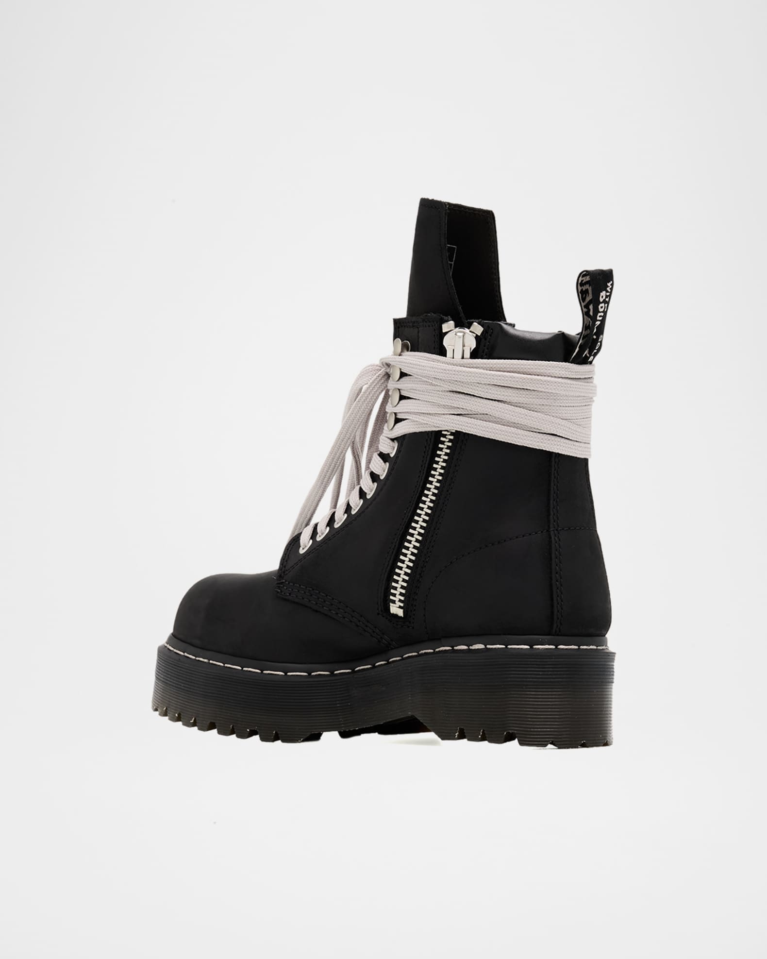 Rick Owens x Dr. Martens Quad Sole Steel Toe Leather Ankle Boots