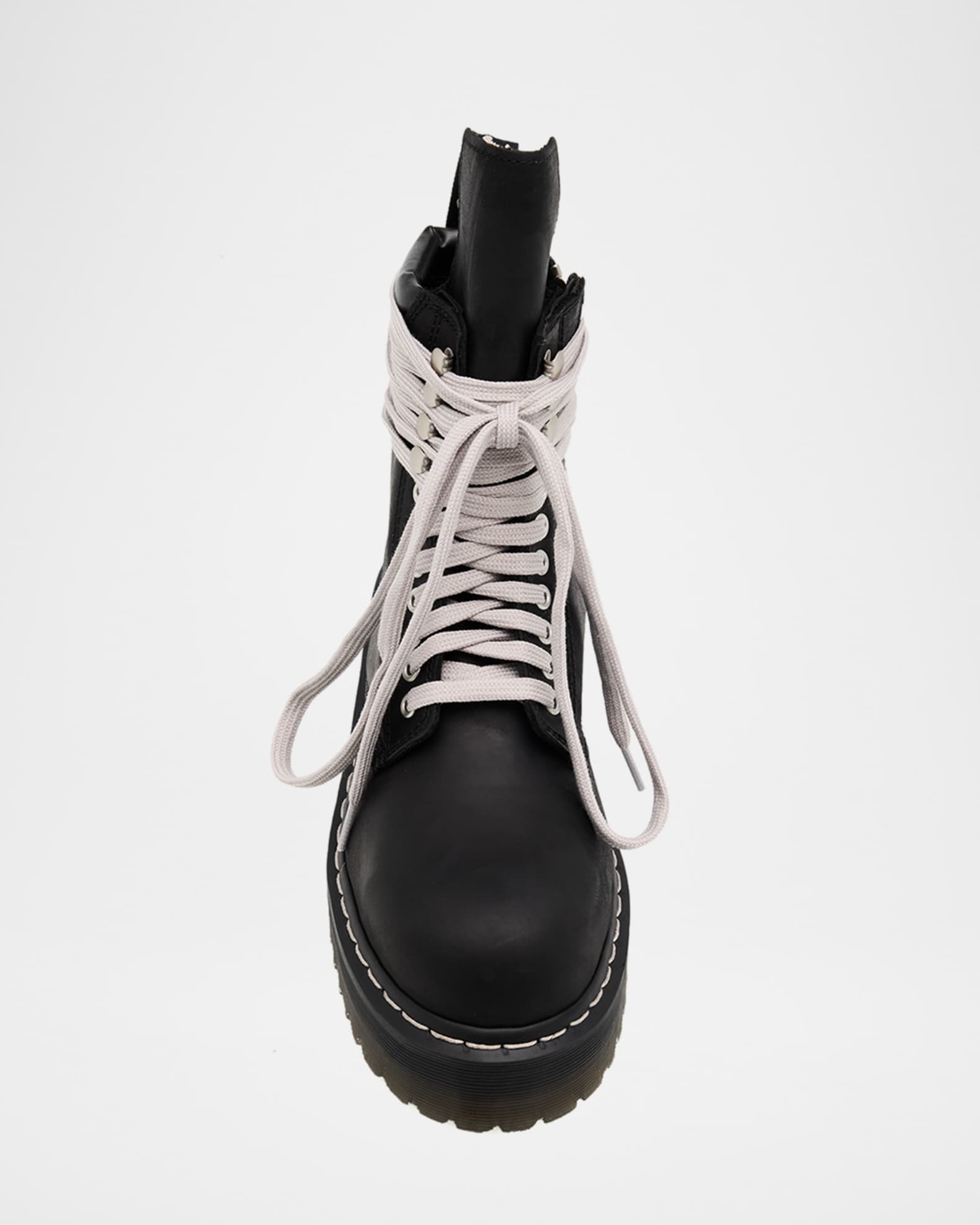 Rick Owens x Dr. Martens Quad Sole Steel Toe Leather Ankle Boots