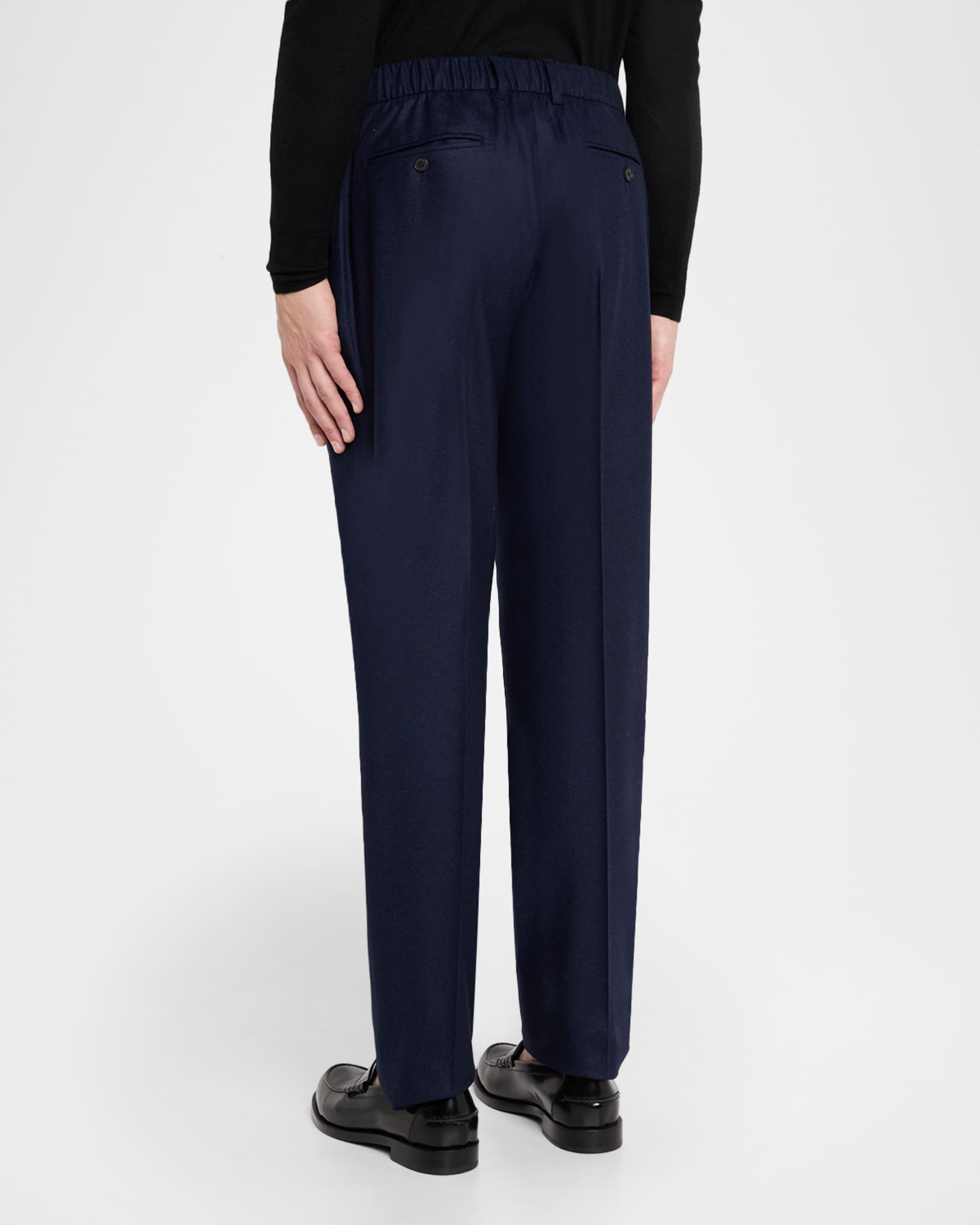 GIVENCHY vintage 3tuck wool slacks ネイビー Givenchy Men's Relaxed Wool-Blend Trousers | Neiman Marcus