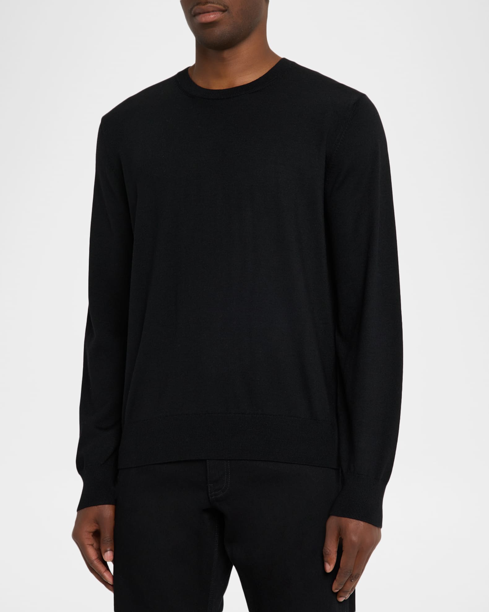 Givenchy Men's Wool Knit Grosgrain-Trim Crewneck Sweater | Neiman