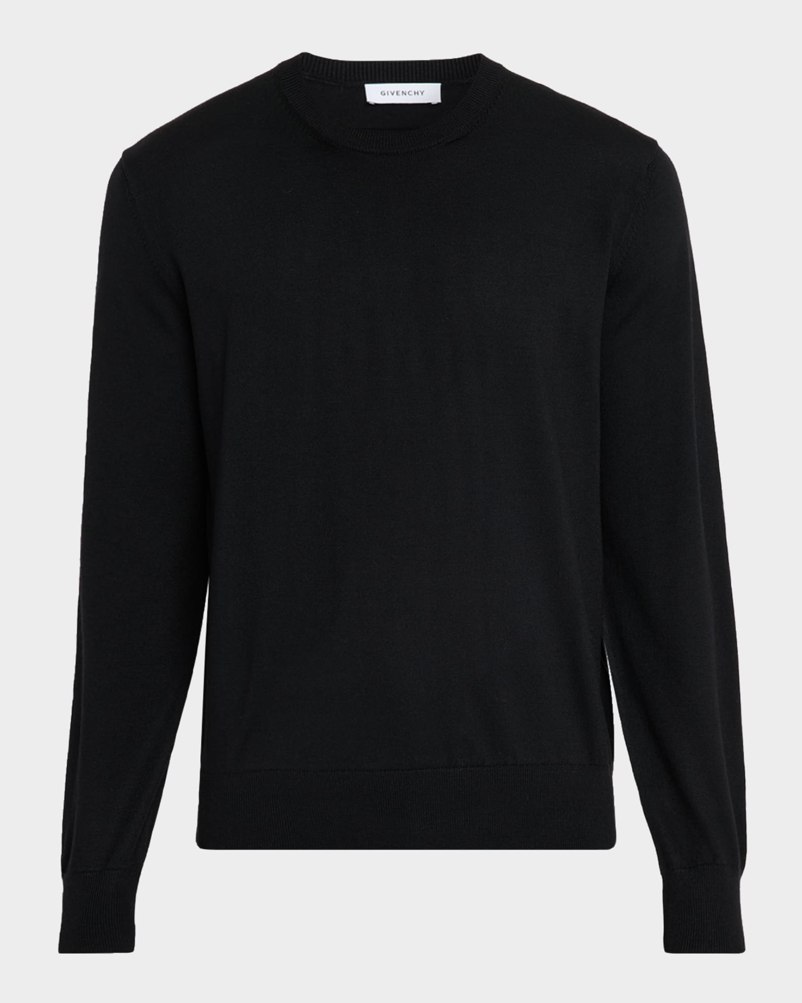 Givenchy Men's Wool Knit Grosgrain-Trim Crewneck Sweater | Neiman