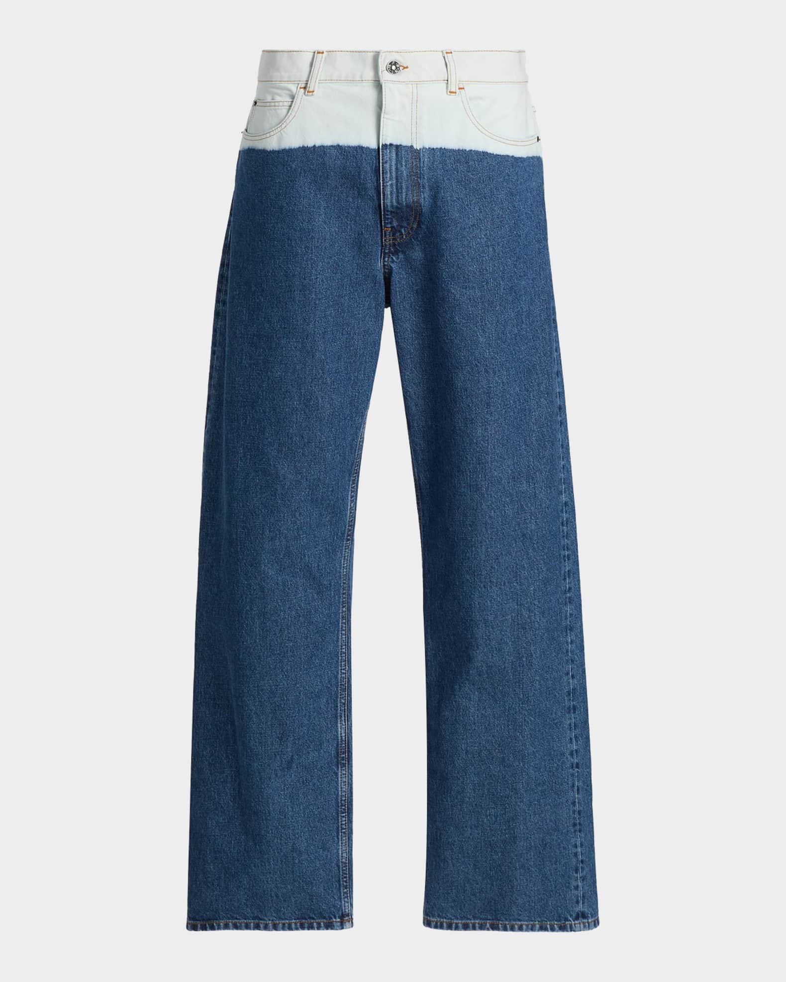 Marni Men's Degrade Bleach Denim Wide-Leg Jeans | Neiman Marcus