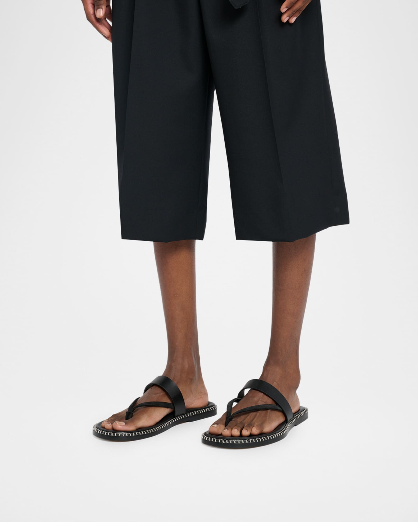 Dries Van Noten Men's Thong Leather Sandals | Neiman Marcus