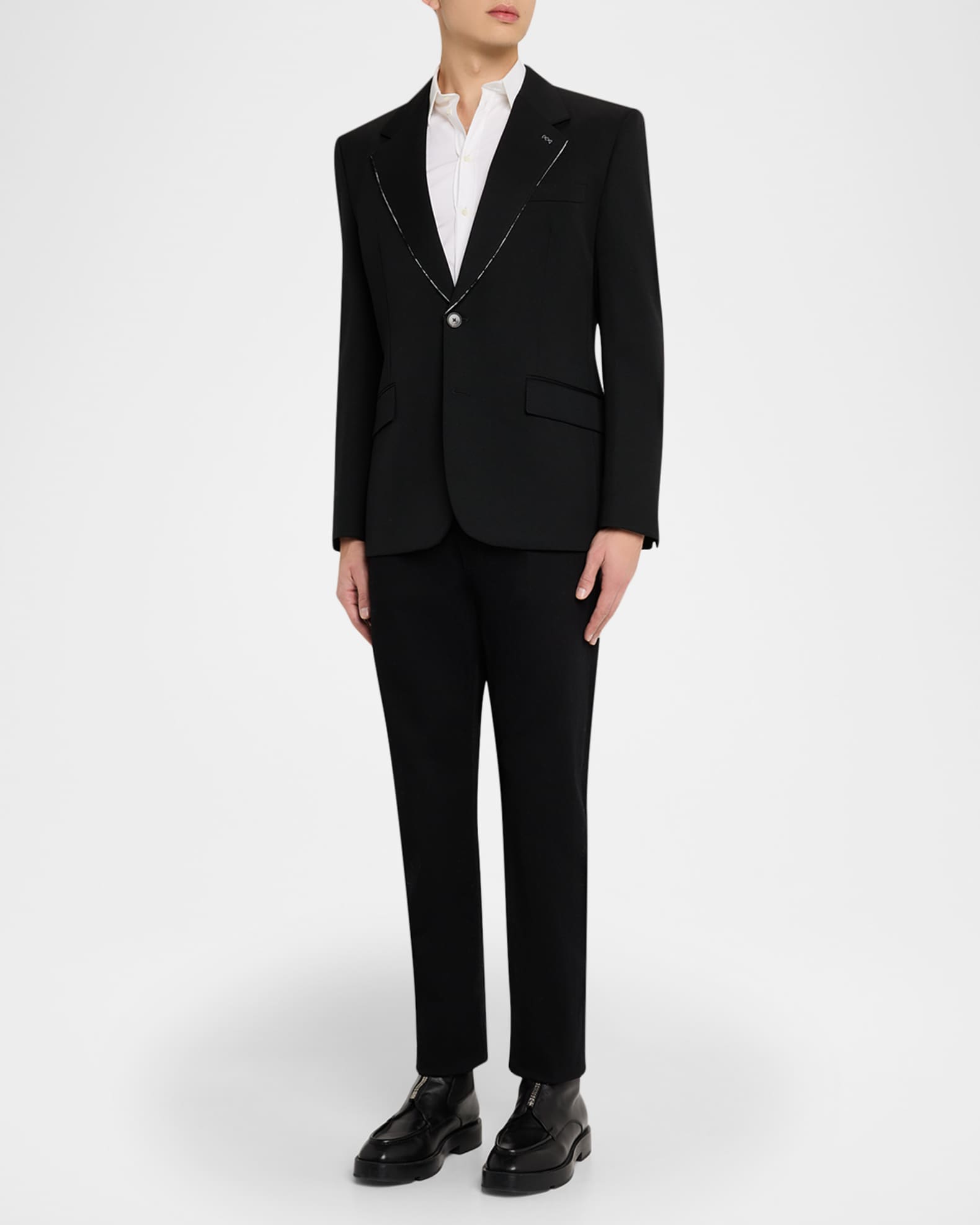 Givenchy Men's Fitted Wool Raw-Edge Two-Button Blazer | Neiman Marcus