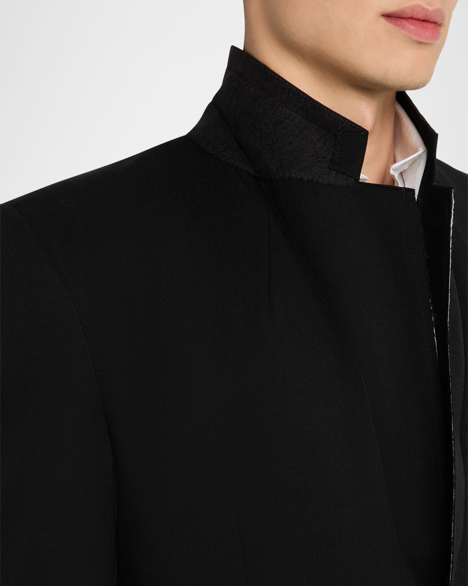 Givenchy Men's Fitted Wool Raw-Edge Two-Button Blazer | Neiman Marcus