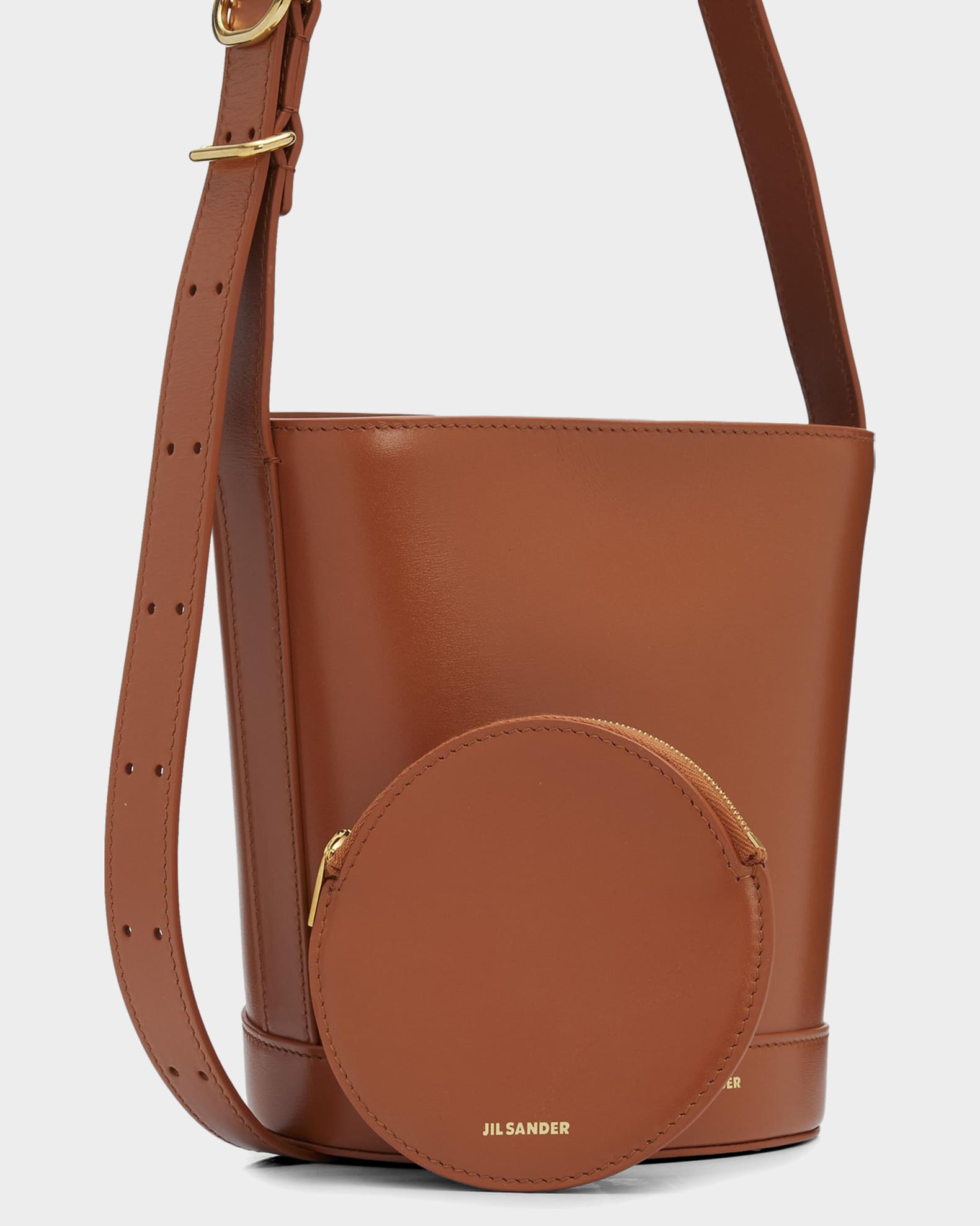 Jil Sander Cannolo Leather Bucket Bag | Neiman Marcus
