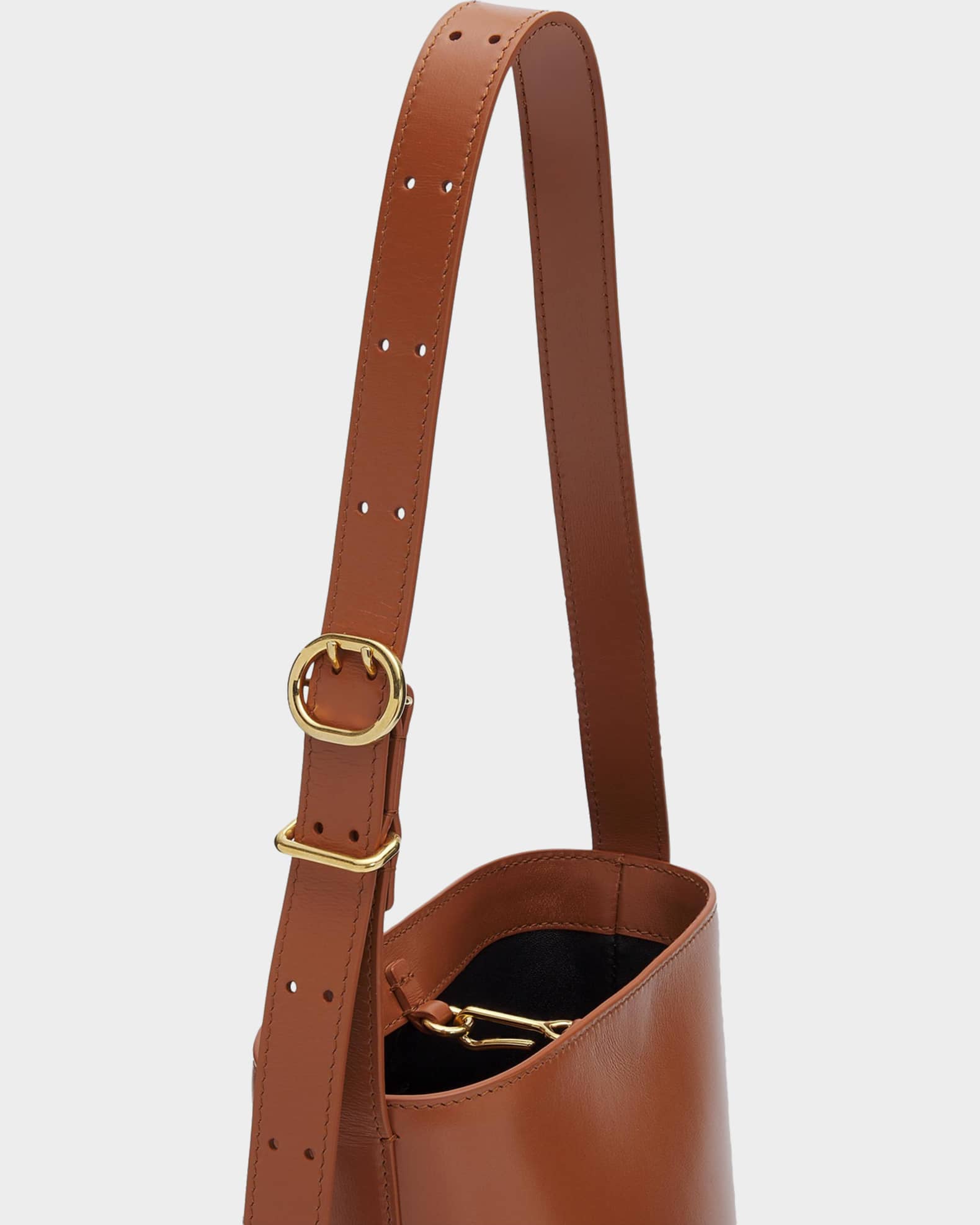 Jil Sander Cannolo Leather Bucket Bag | Neiman Marcus