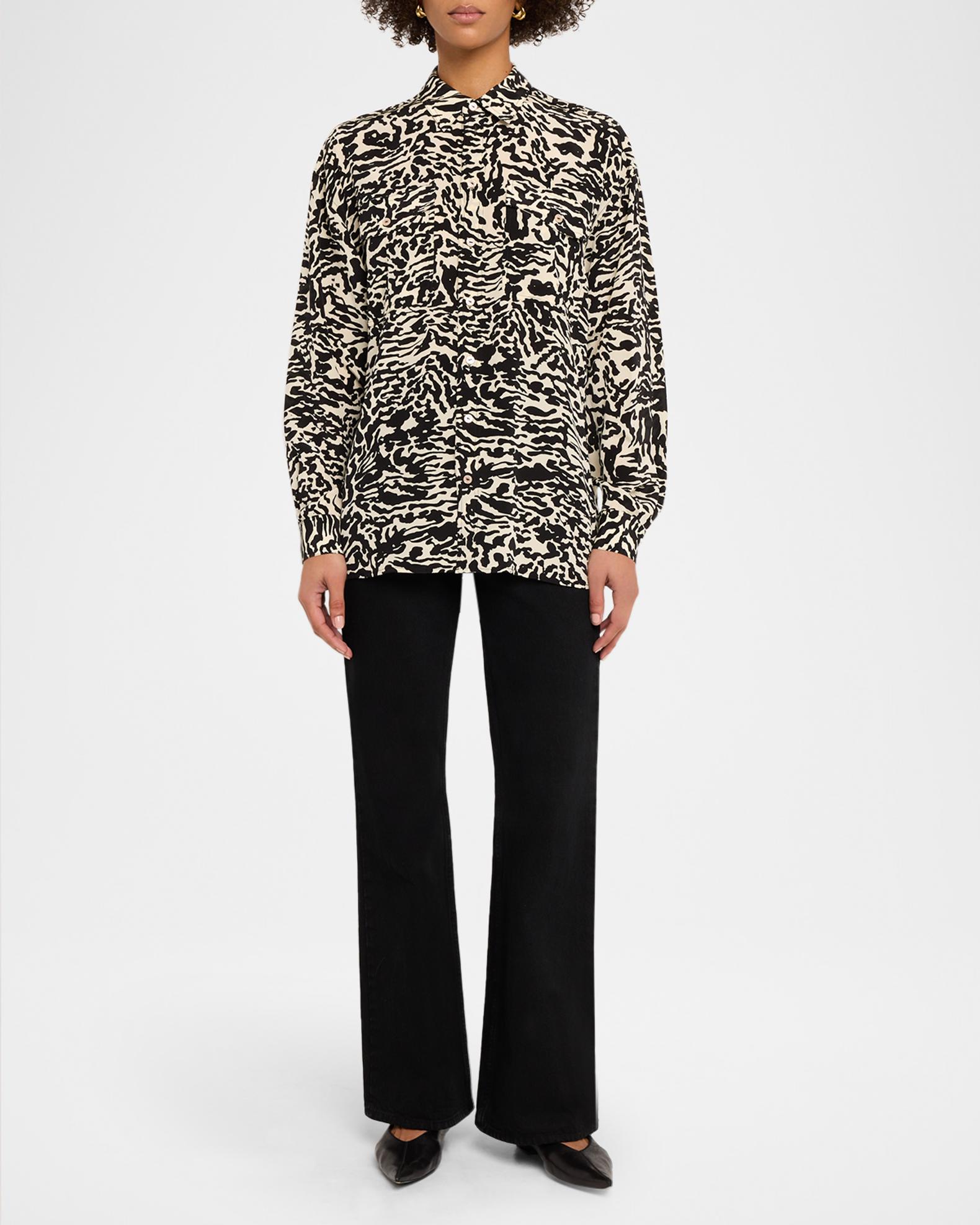 Ulla Johnson Soren Floral Silk Button-Front Shirt | Neiman Marcus