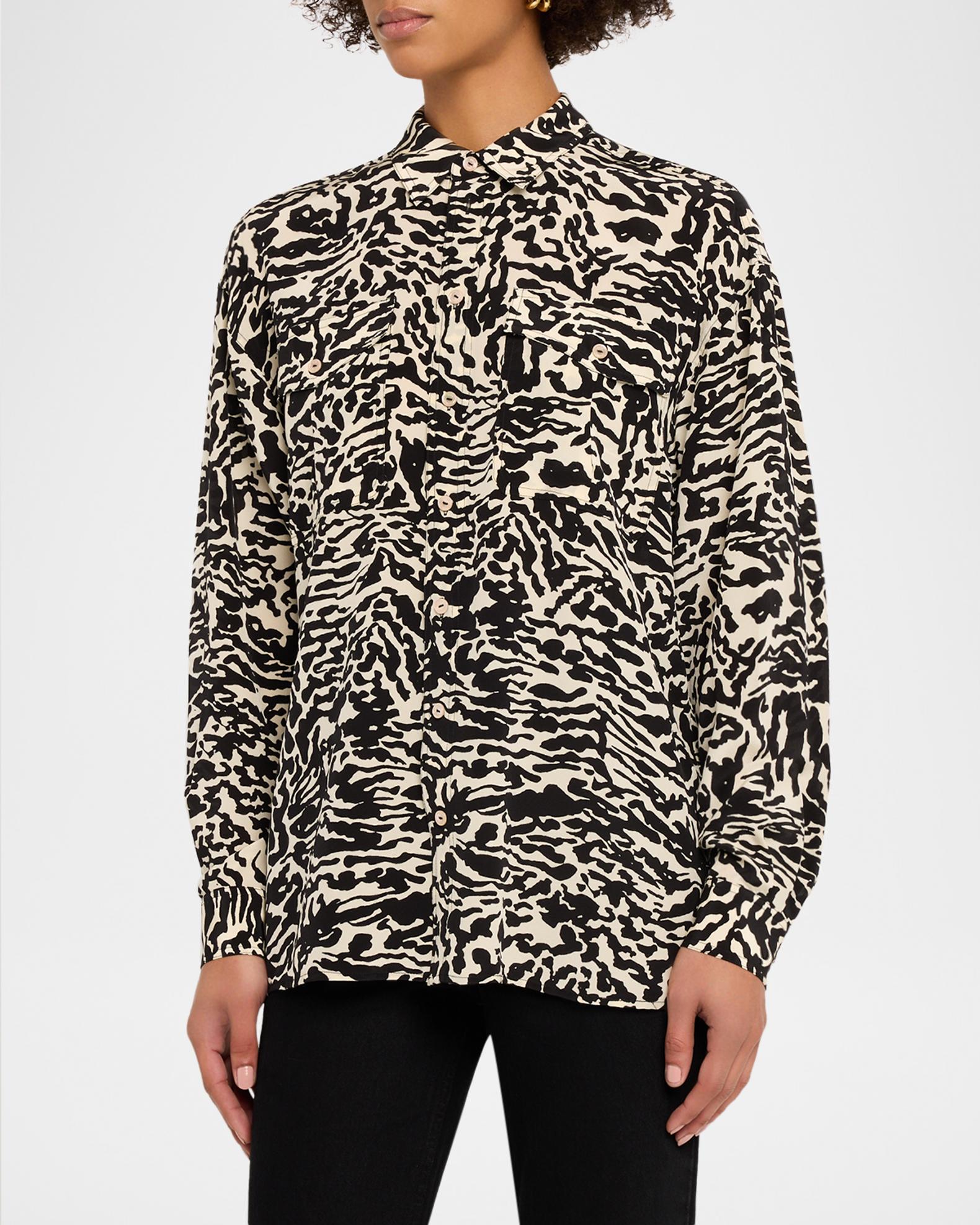 Ulla Johnson Soren Floral Silk Button-Front Shirt | Neiman Marcus