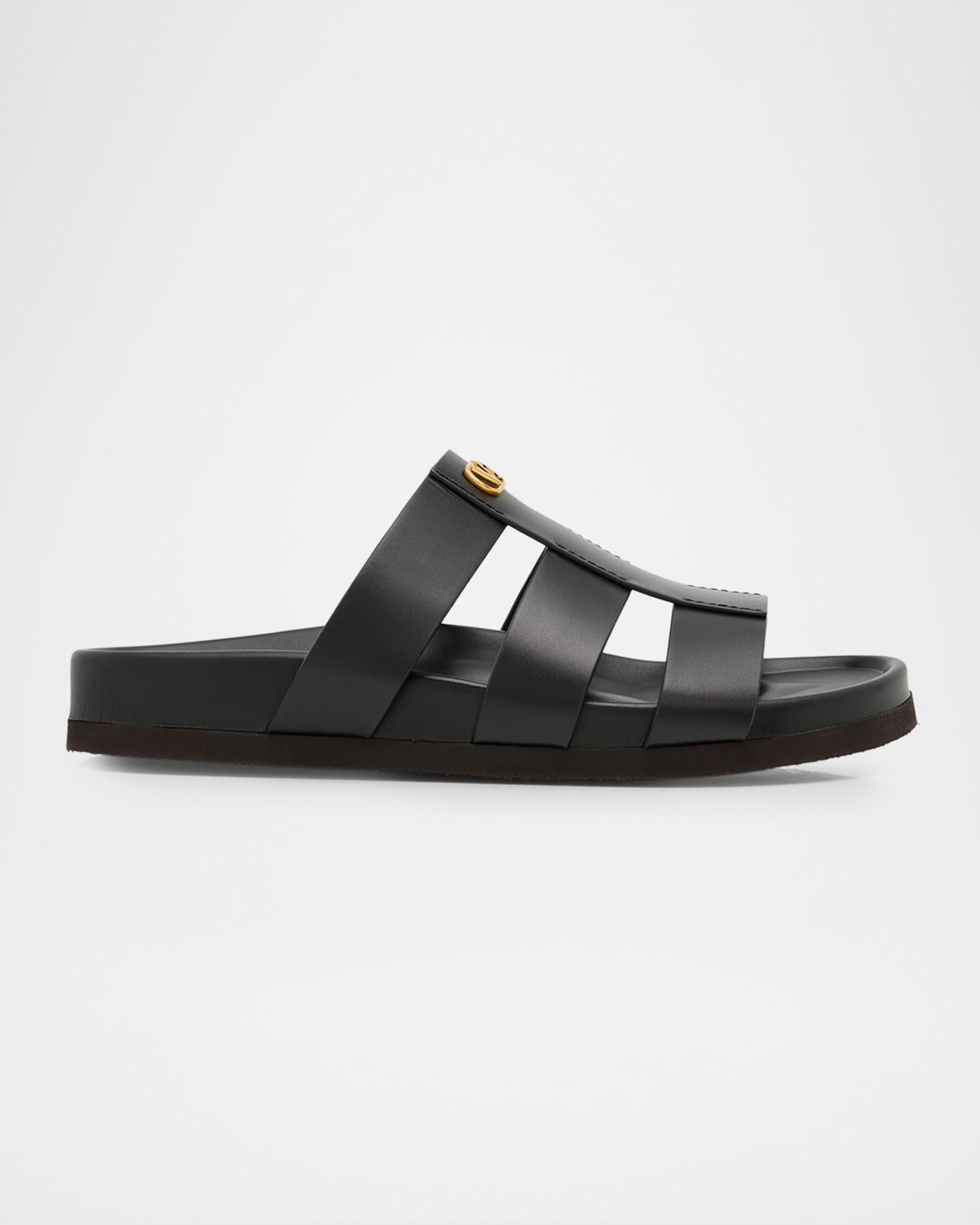 Valentino Black Logo Strap White Footbed Slide Sandals Mens 9 With Flaws Valentino Valentino Garavani Men main image 3