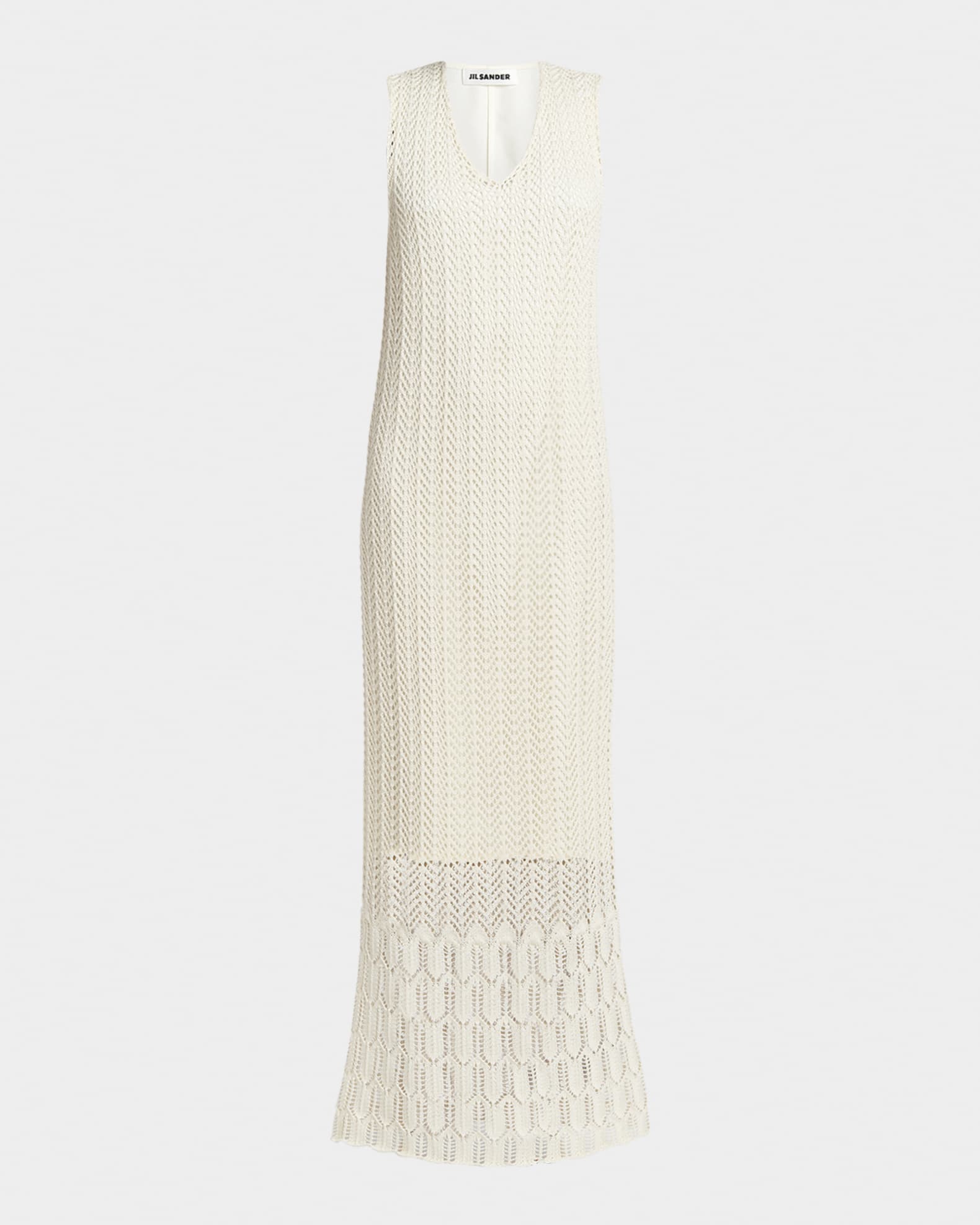 Jil Sander Crochet Knit Sleeveless Maxi Dress | Neiman Marcus