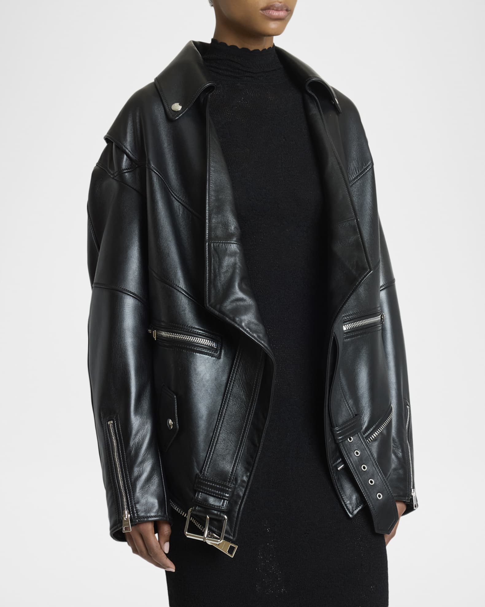 Givenchy Upside Down Leather Moto Jacket | Neiman Marcus