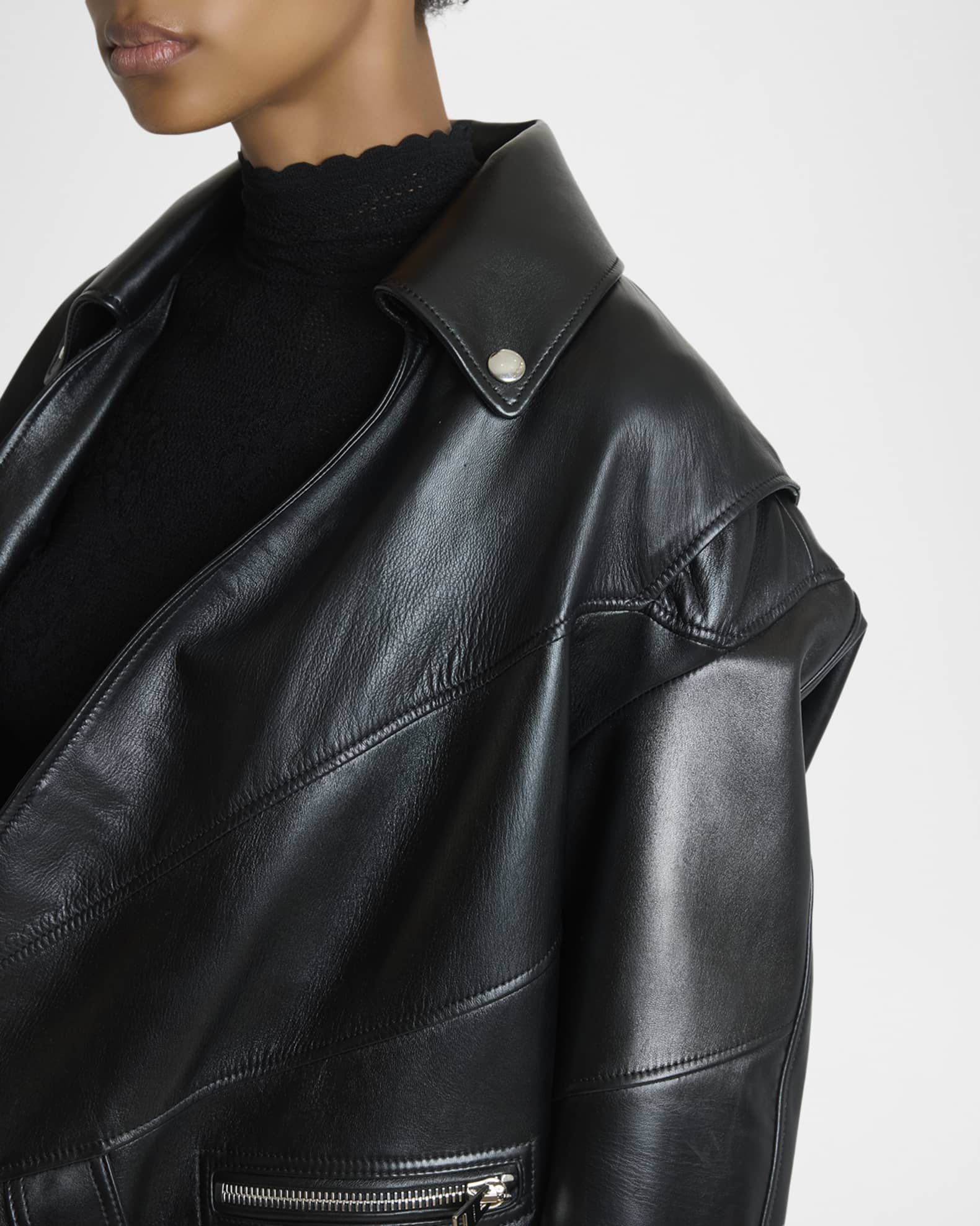 Givenchy Upside Down Leather Moto Jacket | Neiman Marcus