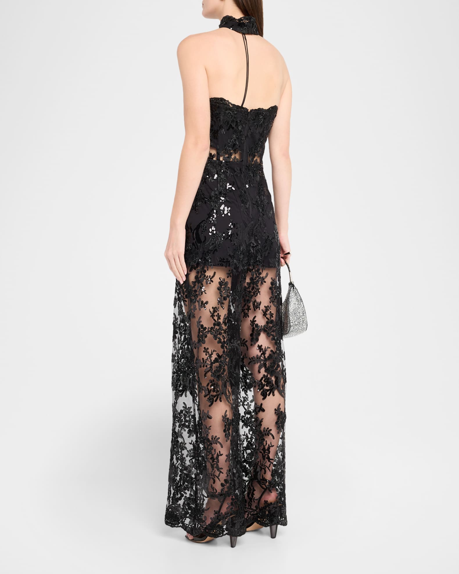 ALICE + OLIVIA Georgie Embellished Lace Jumpsuit | Neiman Marcus