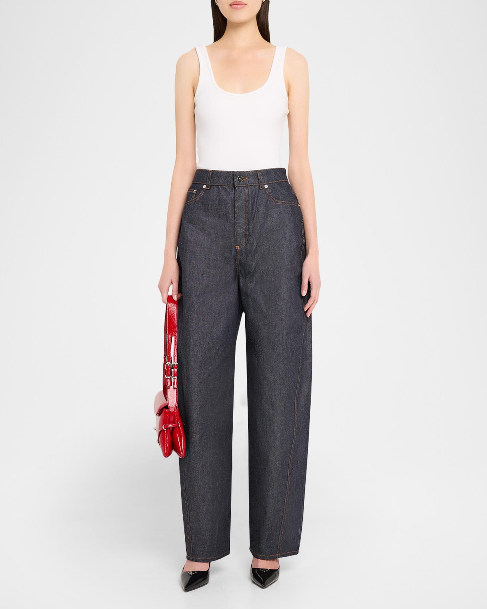 Givenchy Denim Barrel-Leg Cocoon Pants | Neiman Marcus