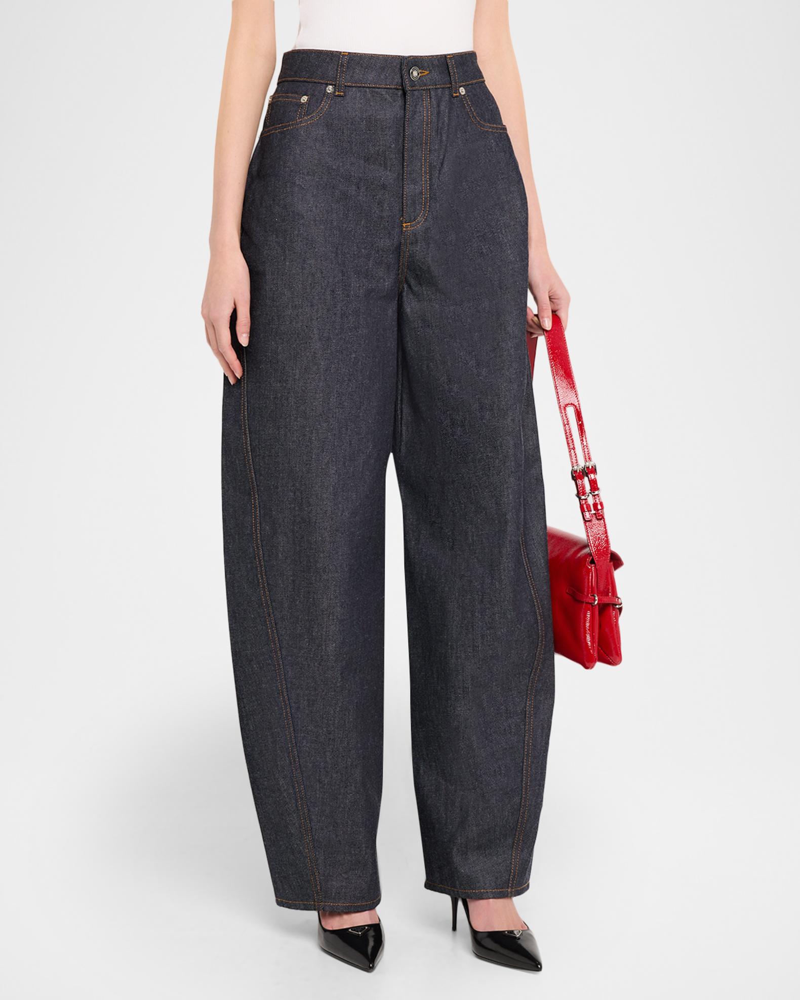 Givenchy Denim Barrel-Leg Cocoon Pants | Neiman Marcus