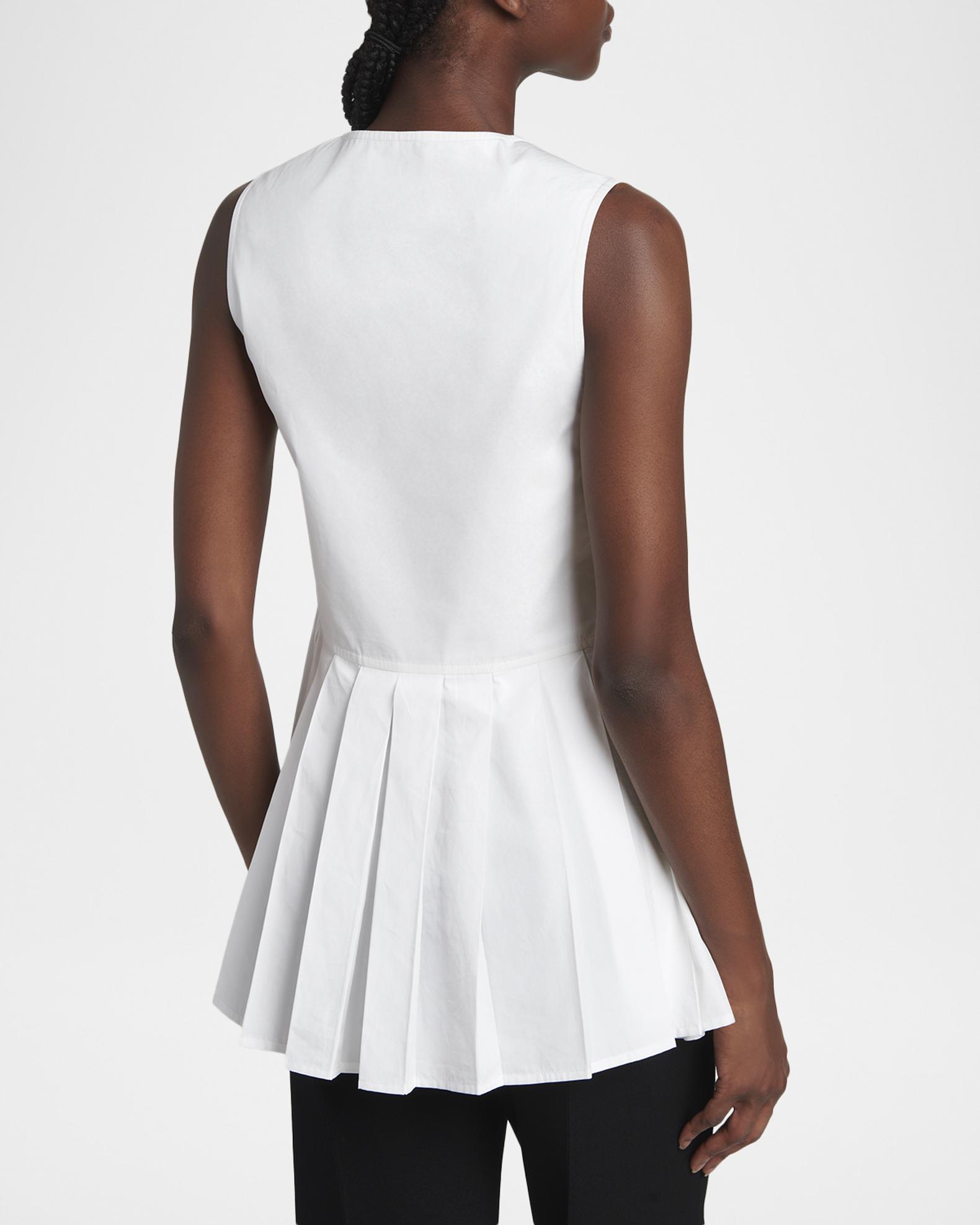 Jil Sander V-Neck Pleated Peplum Top | Neiman Marcus