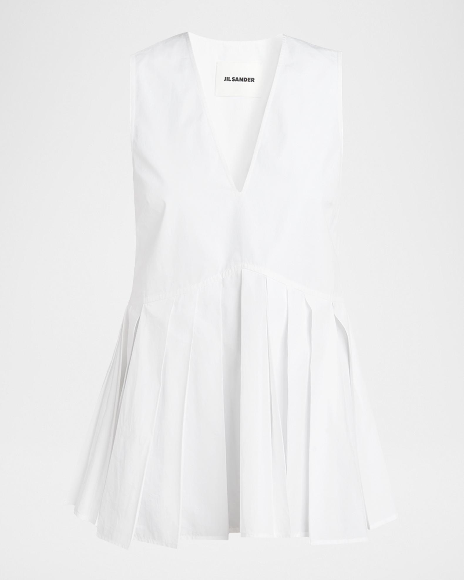Jil Sander V-Neck Pleated Peplum Top | Neiman Marcus