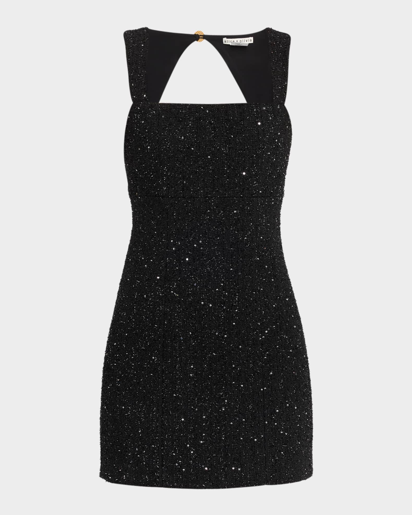 トップス Twiggy tweed mini dress black ANDMARY】Twiggy tweed mini dress