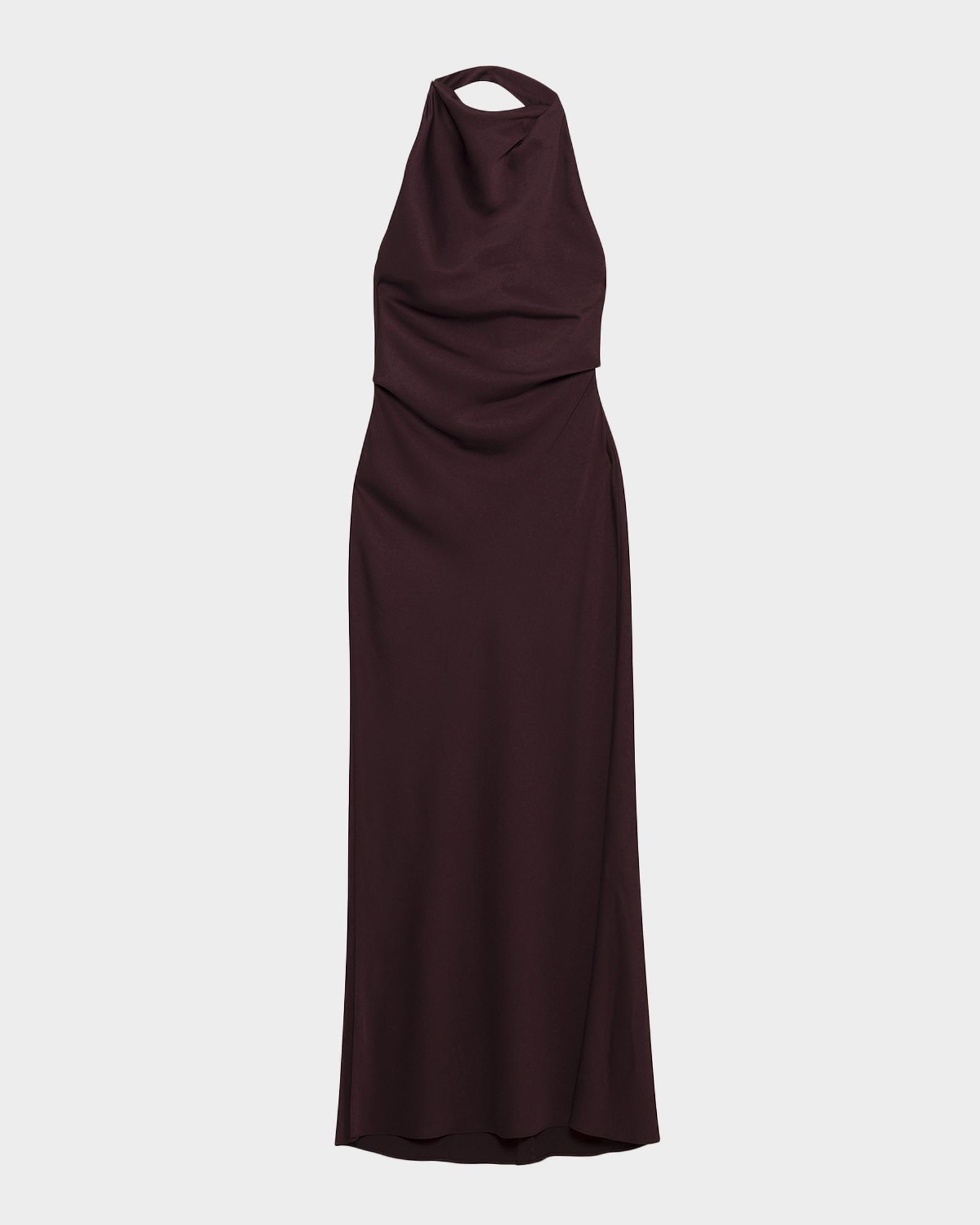 rhiannon satin dress Gown In  Halston Satin Charmeuse Tularosa Rhiannon Dress in Golden