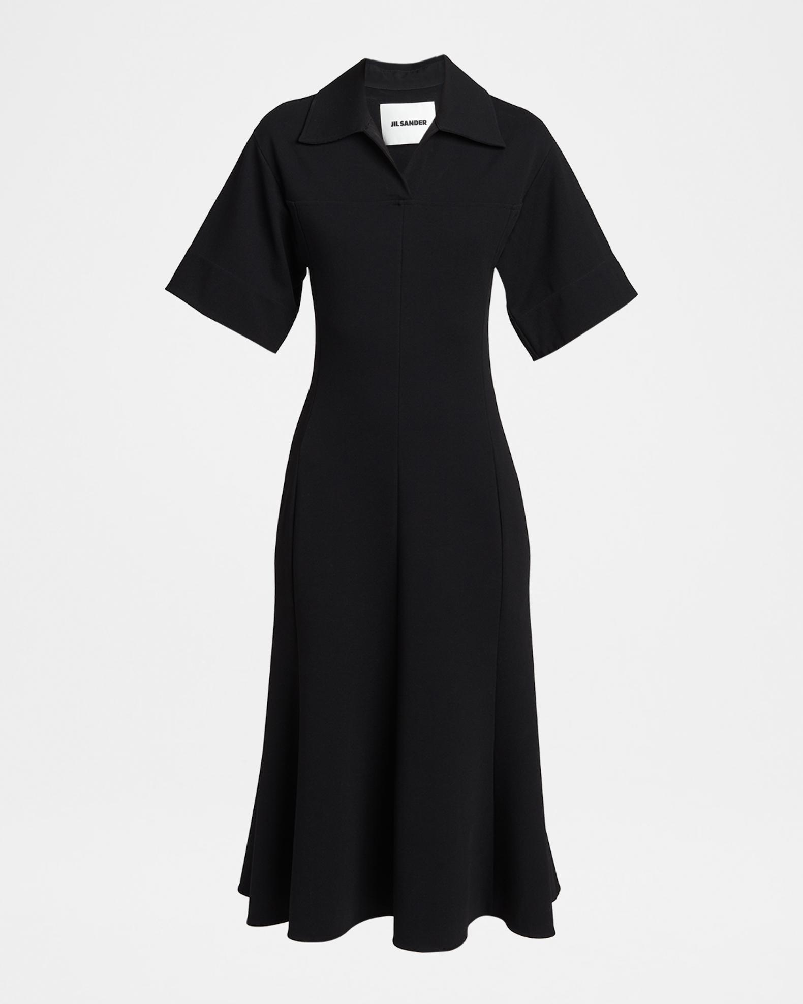 Jil Sander Women's Crepe A-Line Midi-Dress - Black
